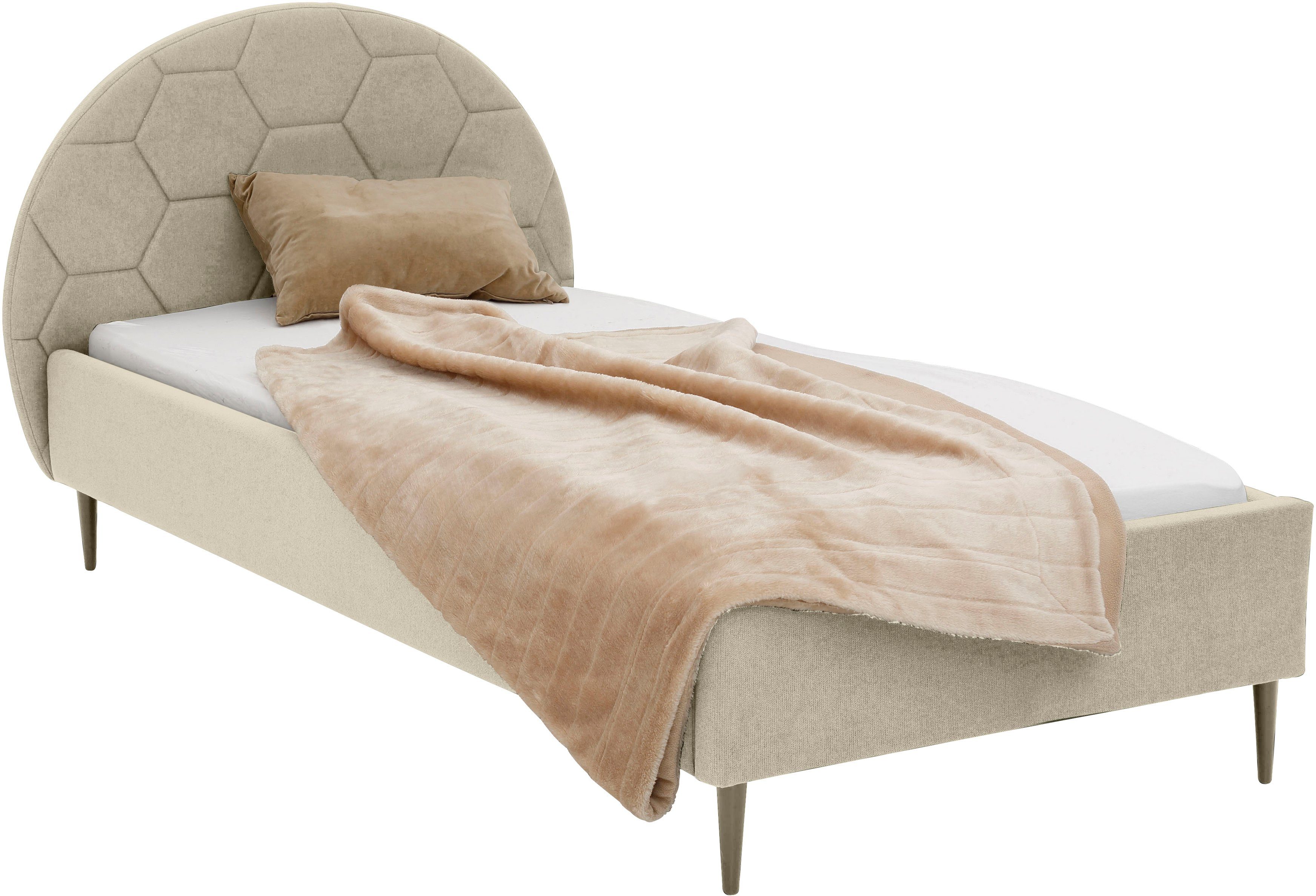 Lüttenhütt Gestoffeerd bed Gebko prettig bekleed hoofdbord met decoratief honingraatmotief