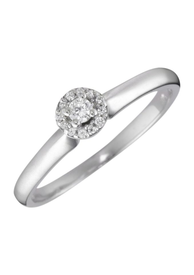 Firetti Solitaire ring Sieraad Geschenk Goudkleurig 333 Damesring Verlovingsring goudkleurige ring Solitair dames ringen maat 17 zilver(kleur)