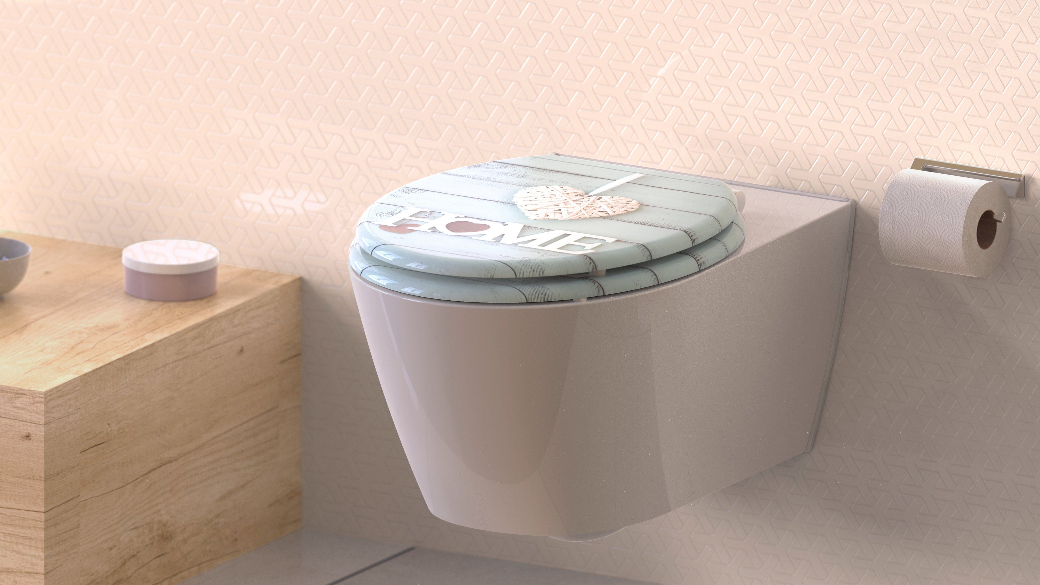 welltime Toiletzitting Home met softclosemechanisme, mdf, krasvast