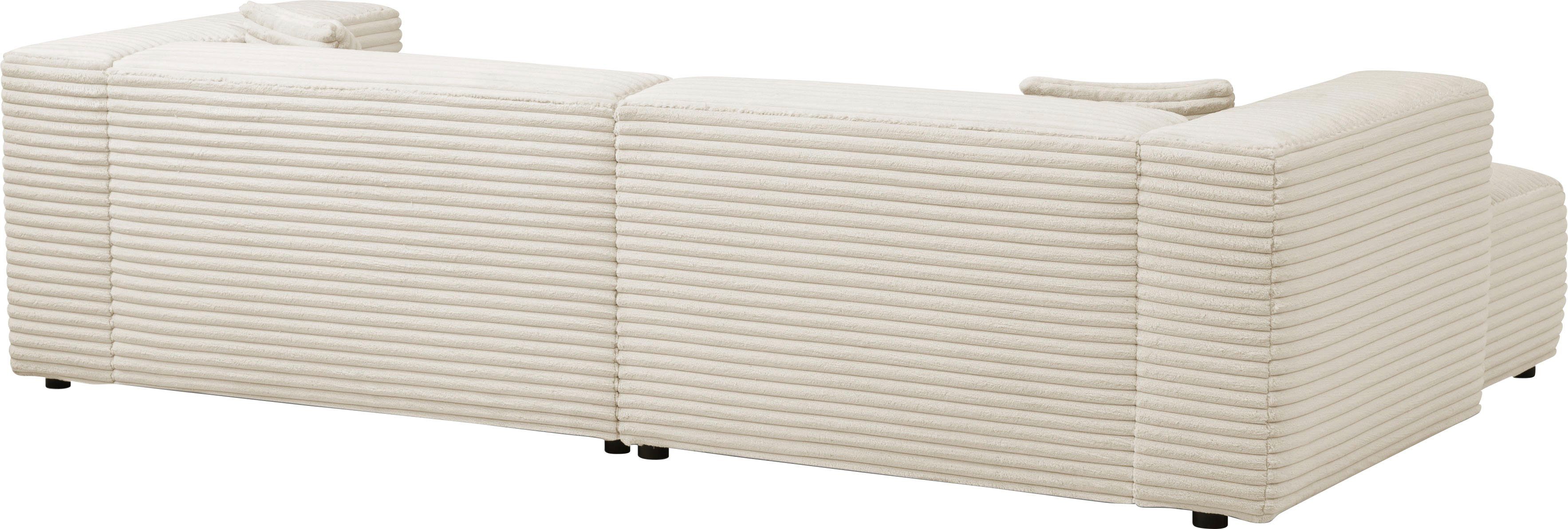 andas Hoekbank BAKELS, L-vorm in cord of bouclé stof, moderne bank naar keuze chaise longue rechts/links, comfortabel zitcomfort
