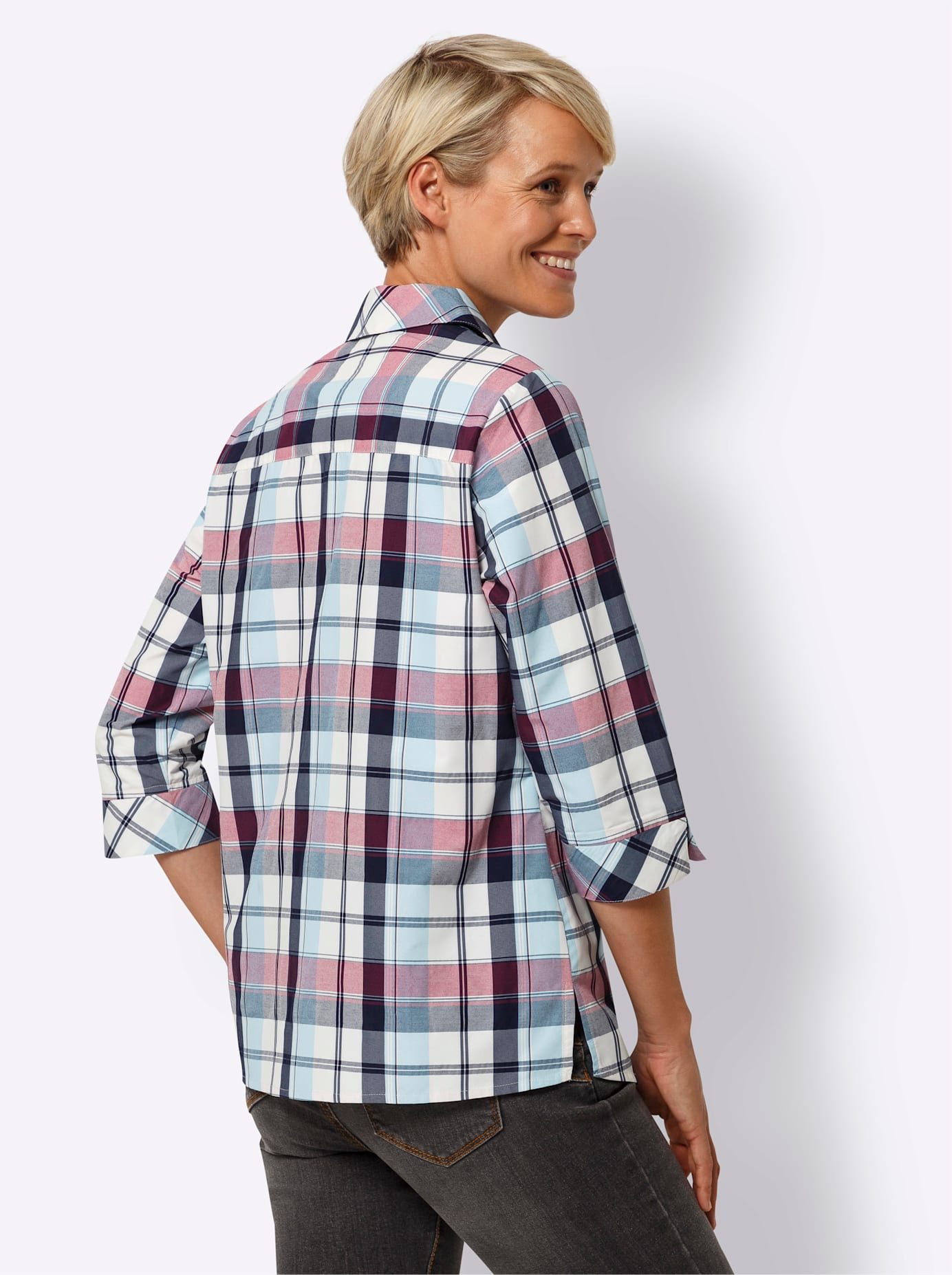 Classic Basics Geruite blouse