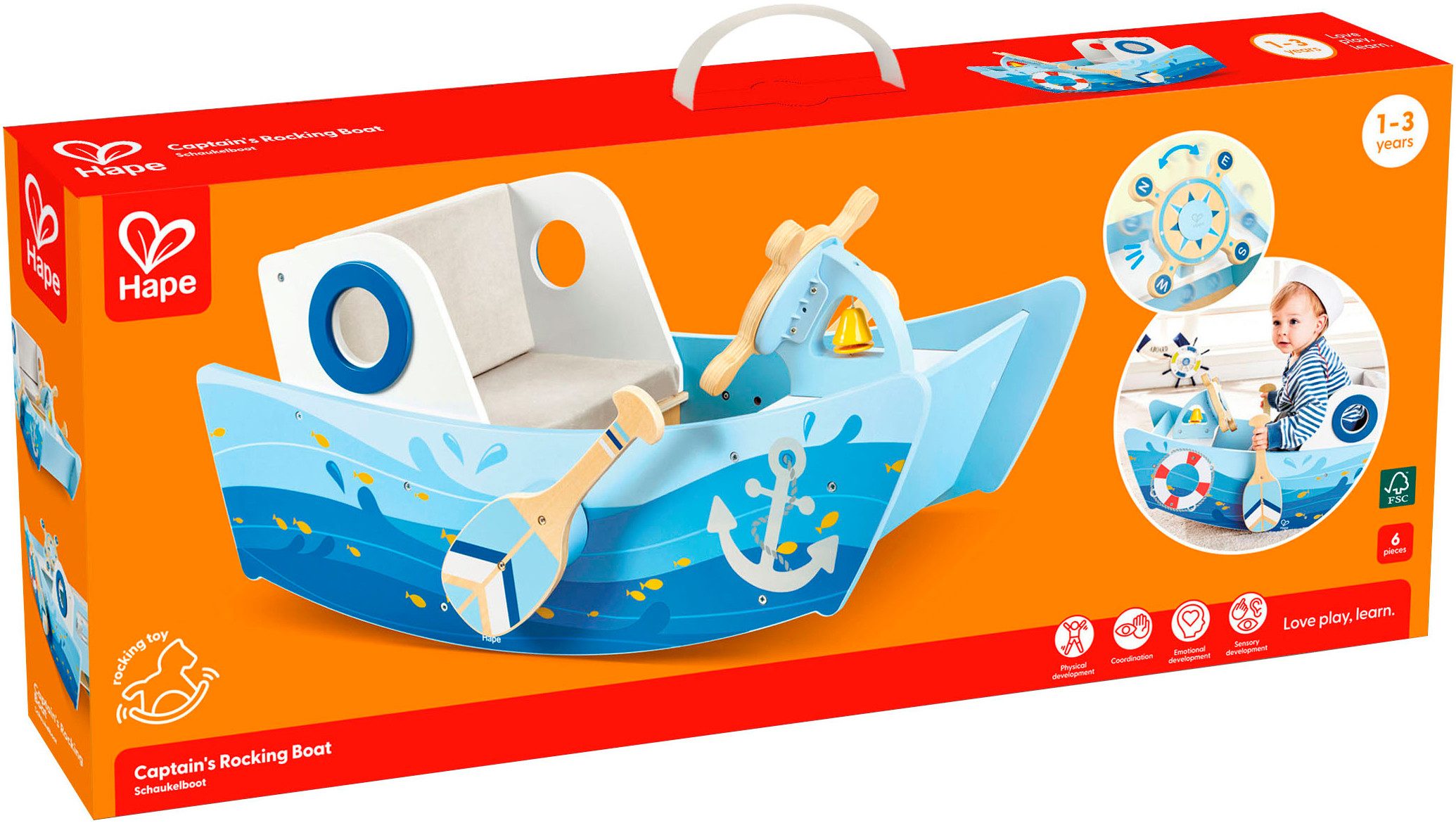 Hape Schommelboot Met stuurwiel