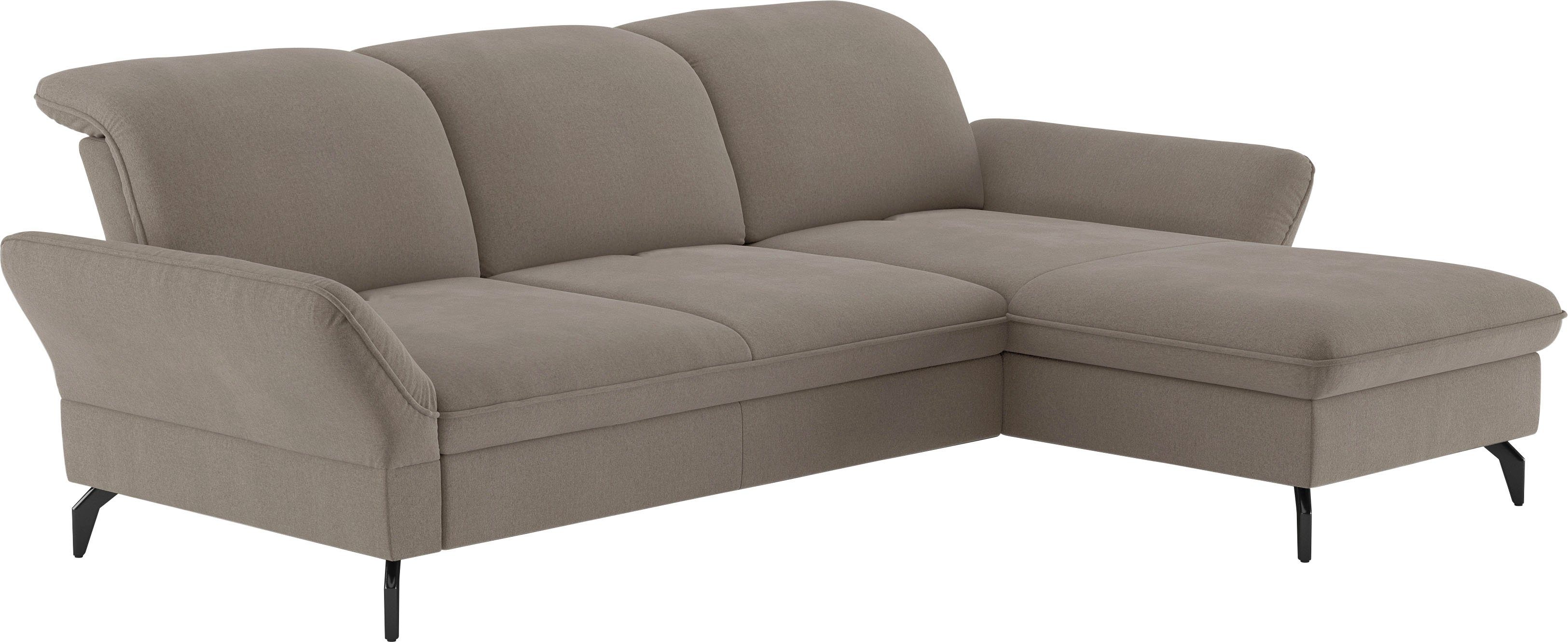 sit&more Hoekbank Leandro L-vorm Naar keuze met bed, hoofdbord en armleuningfunctie, en bedkist