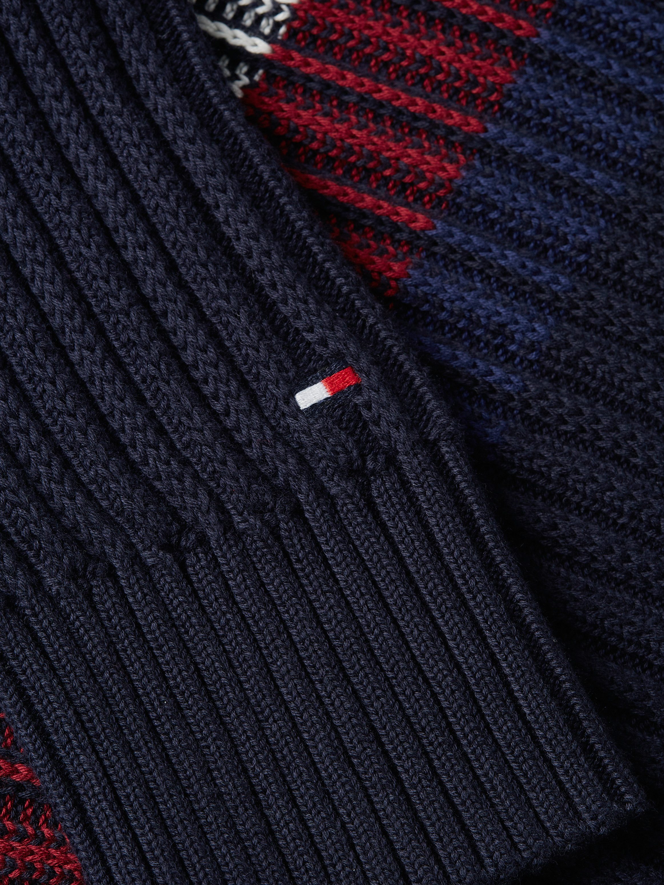 Tommy Hilfiger Trui met ronde hals GLOBAL STRIPE CHUNKY RIB C NK met opvallend color block-ontwerp