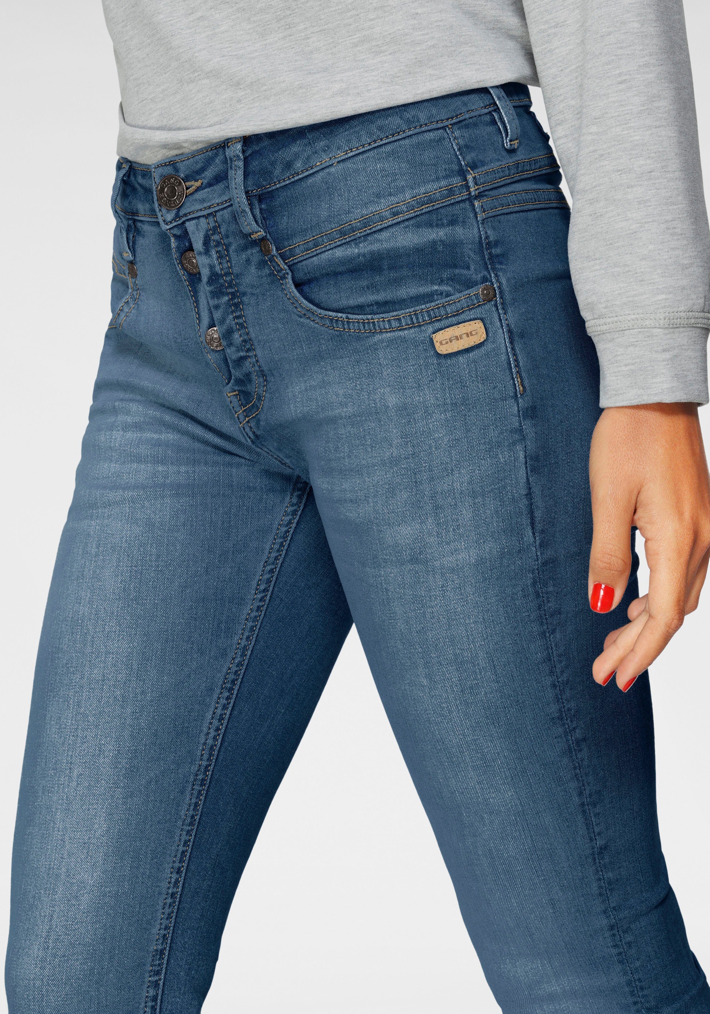 GANG Skinny fit jeans 94Medina met stijlvolle, half open knoopsluiting