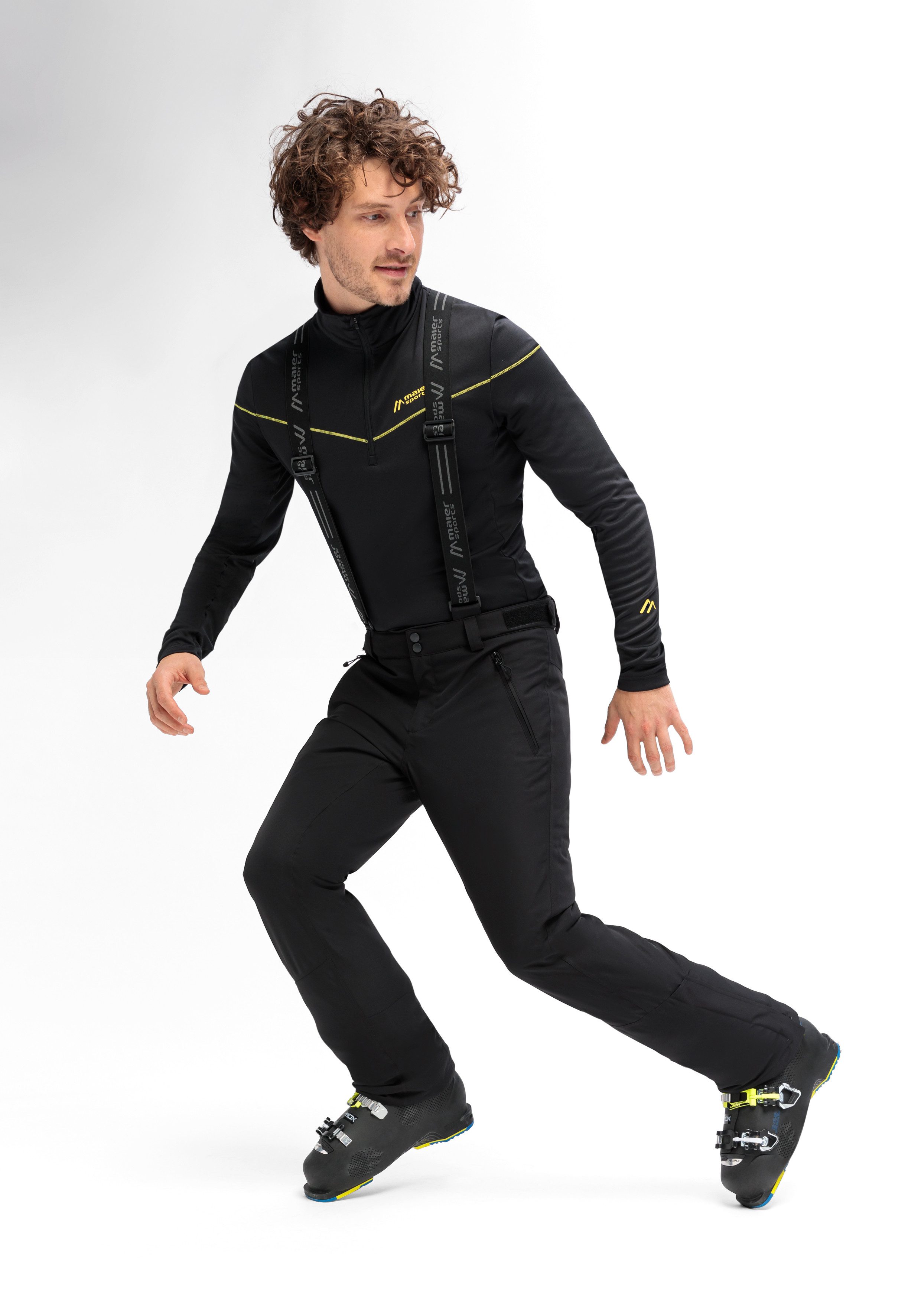 Maier Sports Skibroek Anton slim 2.0 Heren sneeuwbroek met bretels, wind/waterdicht, slim fit