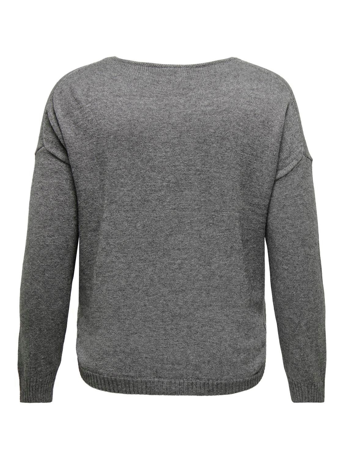 ONLY CARMAKOMA Trui met V-hals CARMARGARETA LS PULLOVER KNT NOOS