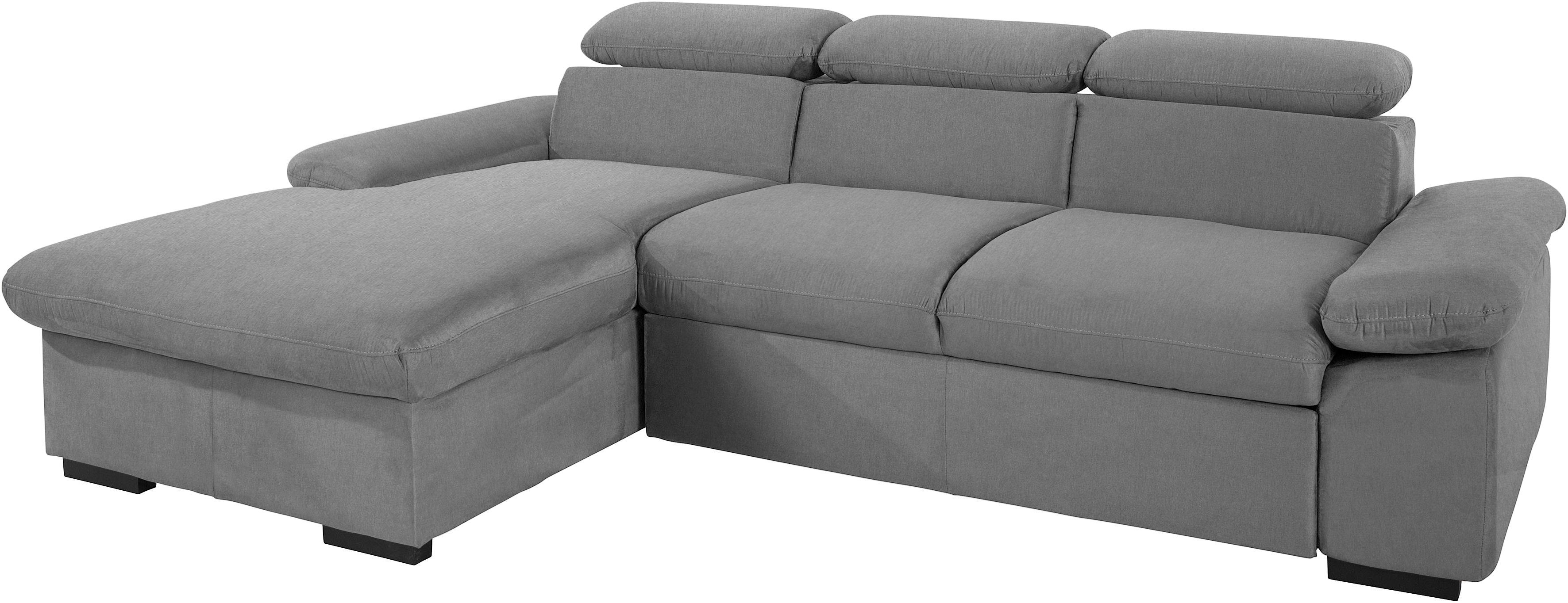 COTTA Hoekbank Lola L-vorm met hoofdeinde-functie & poef keuze met bedfunctie, bedlade & armleuningverstelling (set)