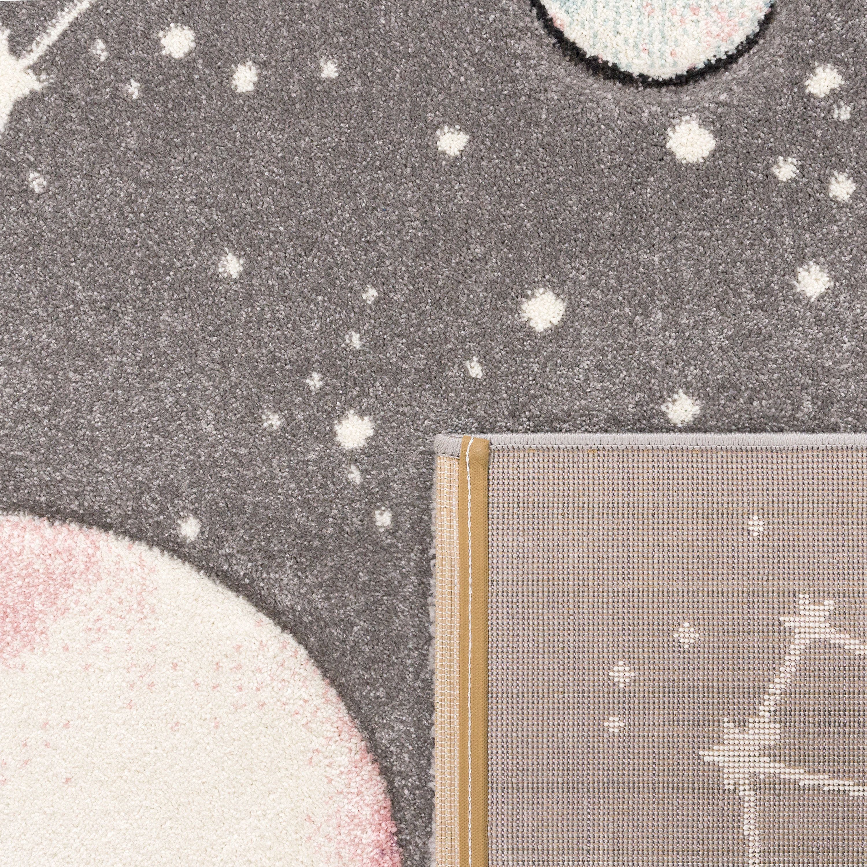 Paco Home Kindervloerkleed Cosmo 347 3d-design, motief ruimte, kinderkamer