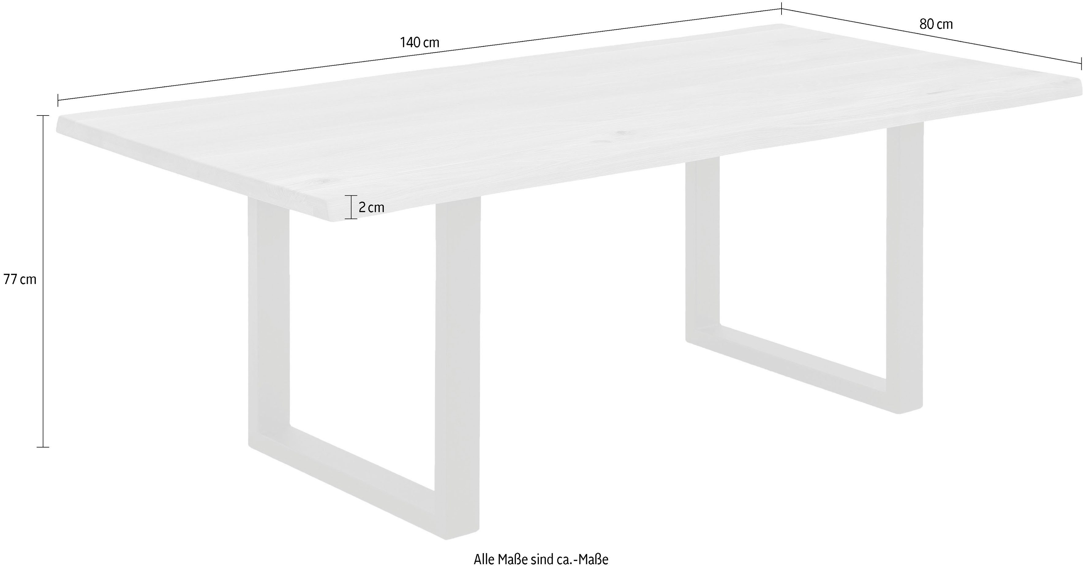 SIT Eettafel Tops&Tables met tafelblad van wildeiken, met boomstamrand, vintage