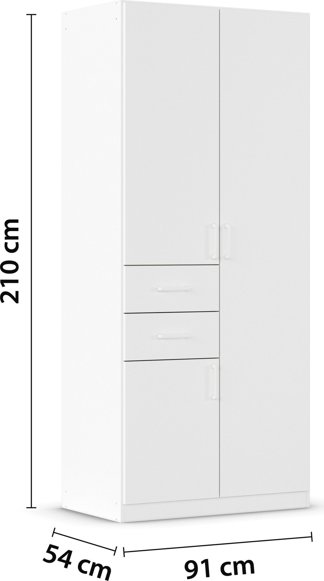 rauch Draaideurkast Kledingkast kast garderobe MAIKA met decor-front 2 lades, in verschillende breedtes, hoogtes, kleuren, made in germany