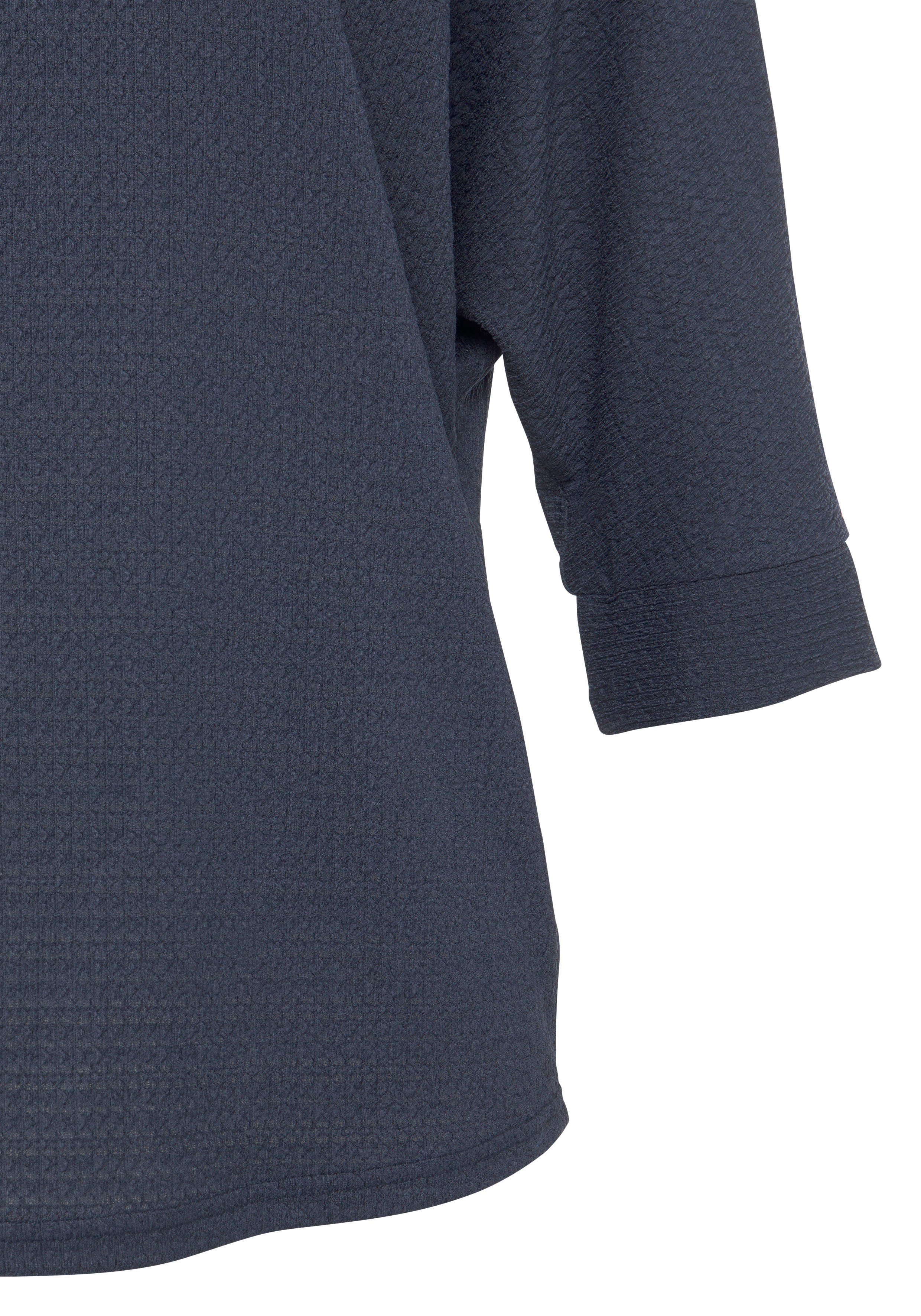Vivance Shirt met 3 4-mouwen Ronde hals gemaakt van strijkvrije crêpe stof