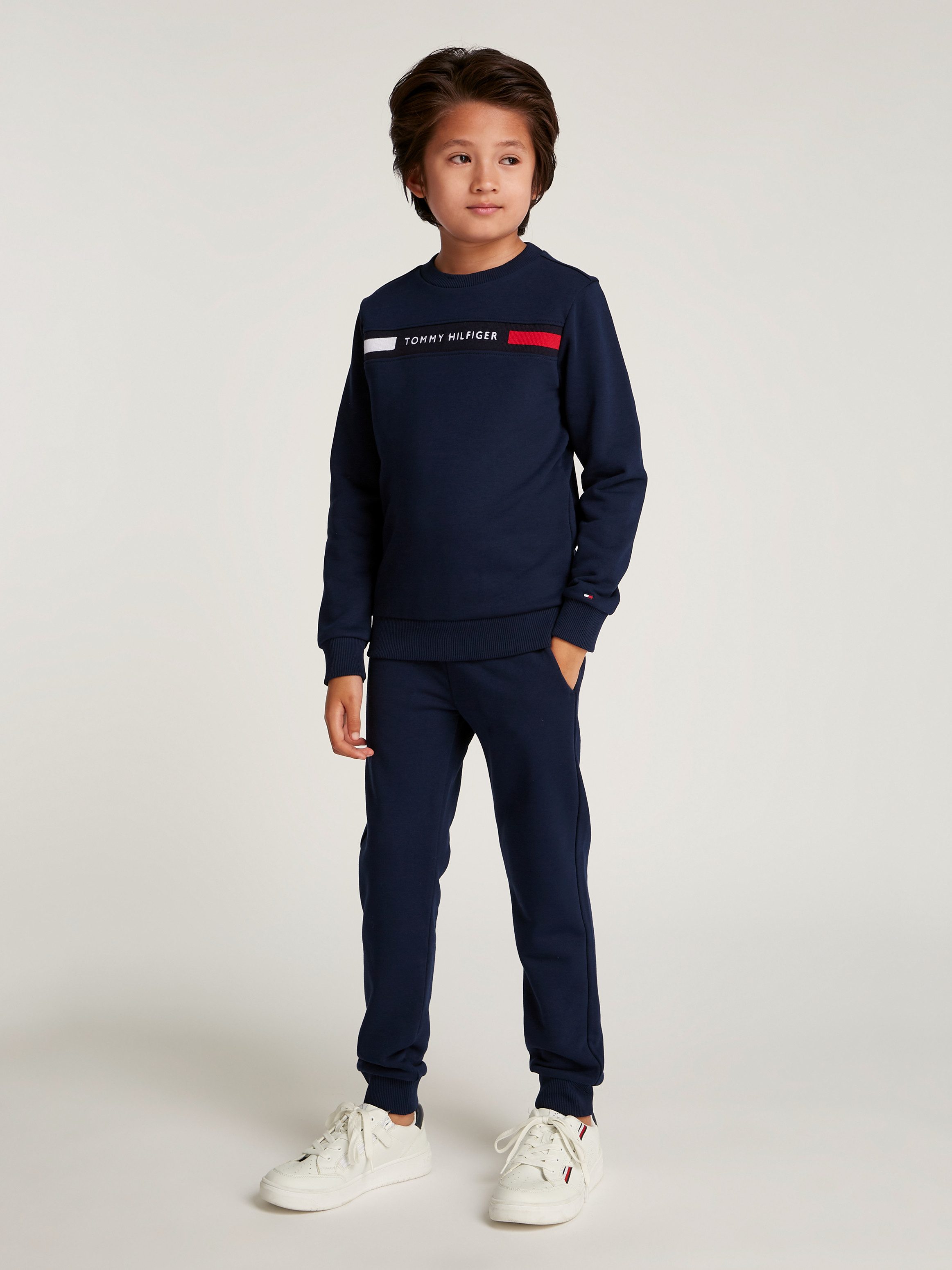 Tommy Hilfiger Shirt met lange mouwen en broek TH RIB INSERT SET met een logo-opschrift (set,...