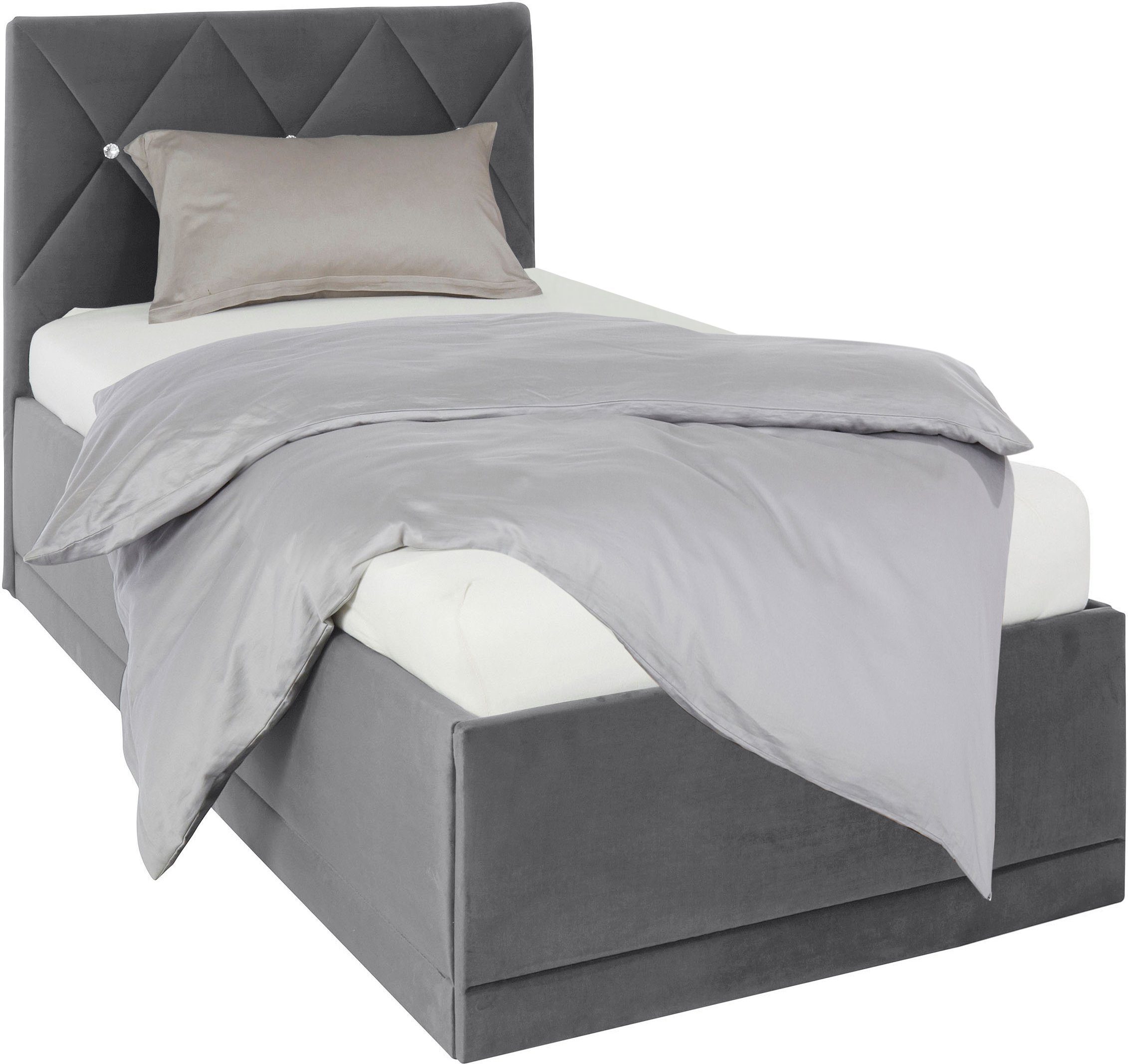 Westfalia Polsterbetten Gestoffeerd bed ADAMAS ook met bedlade, knoopdetails met stras