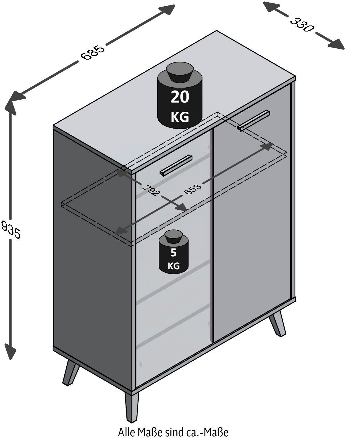 FMD Multifunctionele kast Plau Breedte 68,5 cm