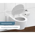 schuette toiletzitting white toiletdeksel met softclosemechanisme en houten kern, maximale belasting van de toiletbril 150 kg, toiletbril wit wit