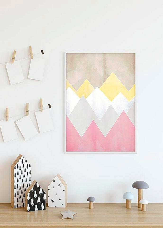 Komar Wanddecoratie Sunrise Mountain scheerlijn Wanddecoratie - zonder lijst (1 stuk)