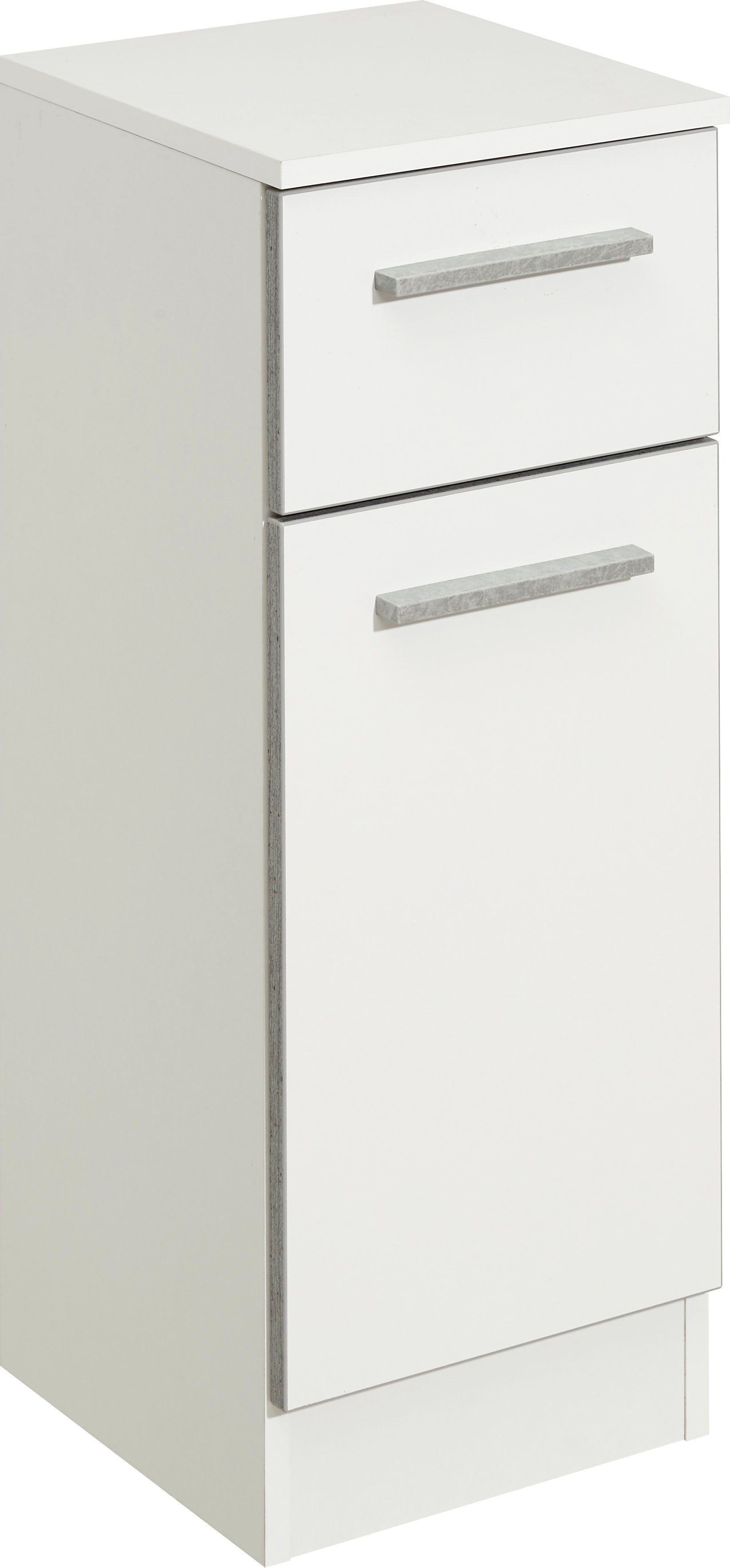 Saphir Onderkast Quickset 953 badkamerkast met 1 deur en 1 lade, 30 cm breed Badkamer onderkast incl. deurdempers, handgrepen in betonlook