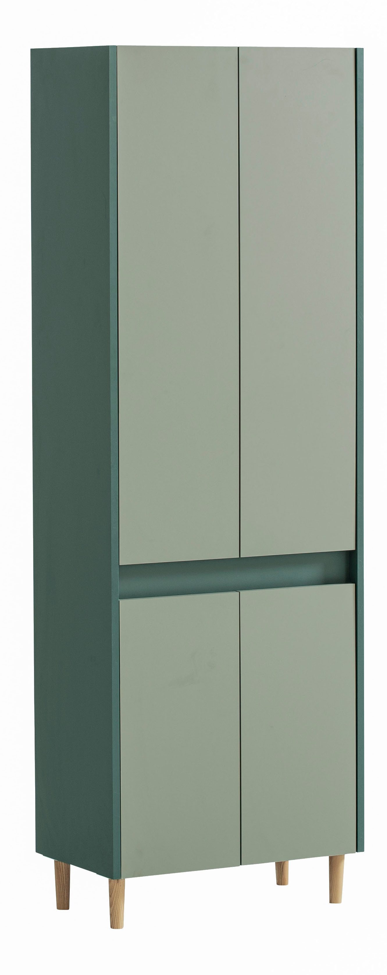 Schildmeyer Hoge kast Lovis, breedte 56 cm Metalen beslag, meubelpoot van massief hout