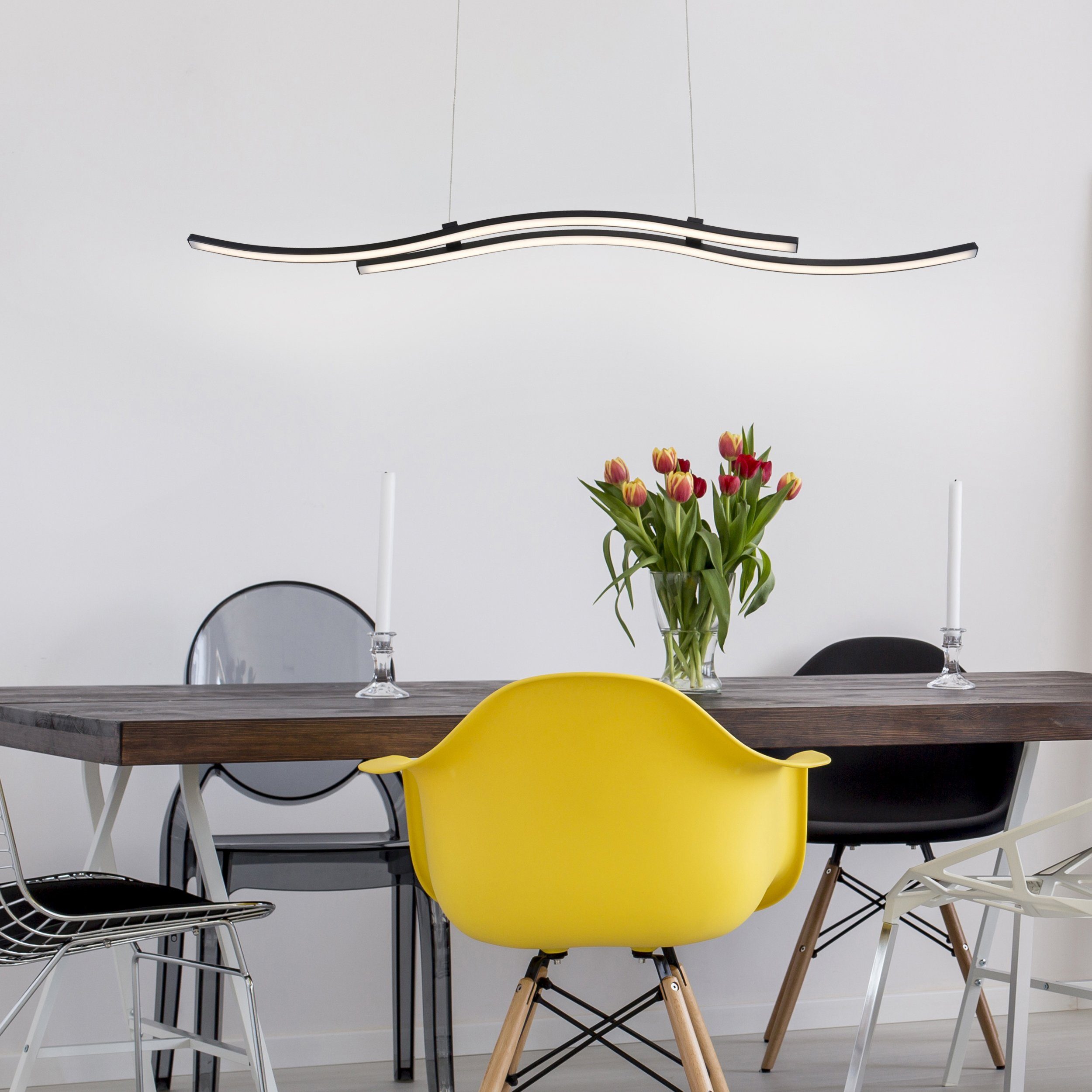 näve Hanglamp Onda black matte, aluminum/iron/plastic (1 stuk)