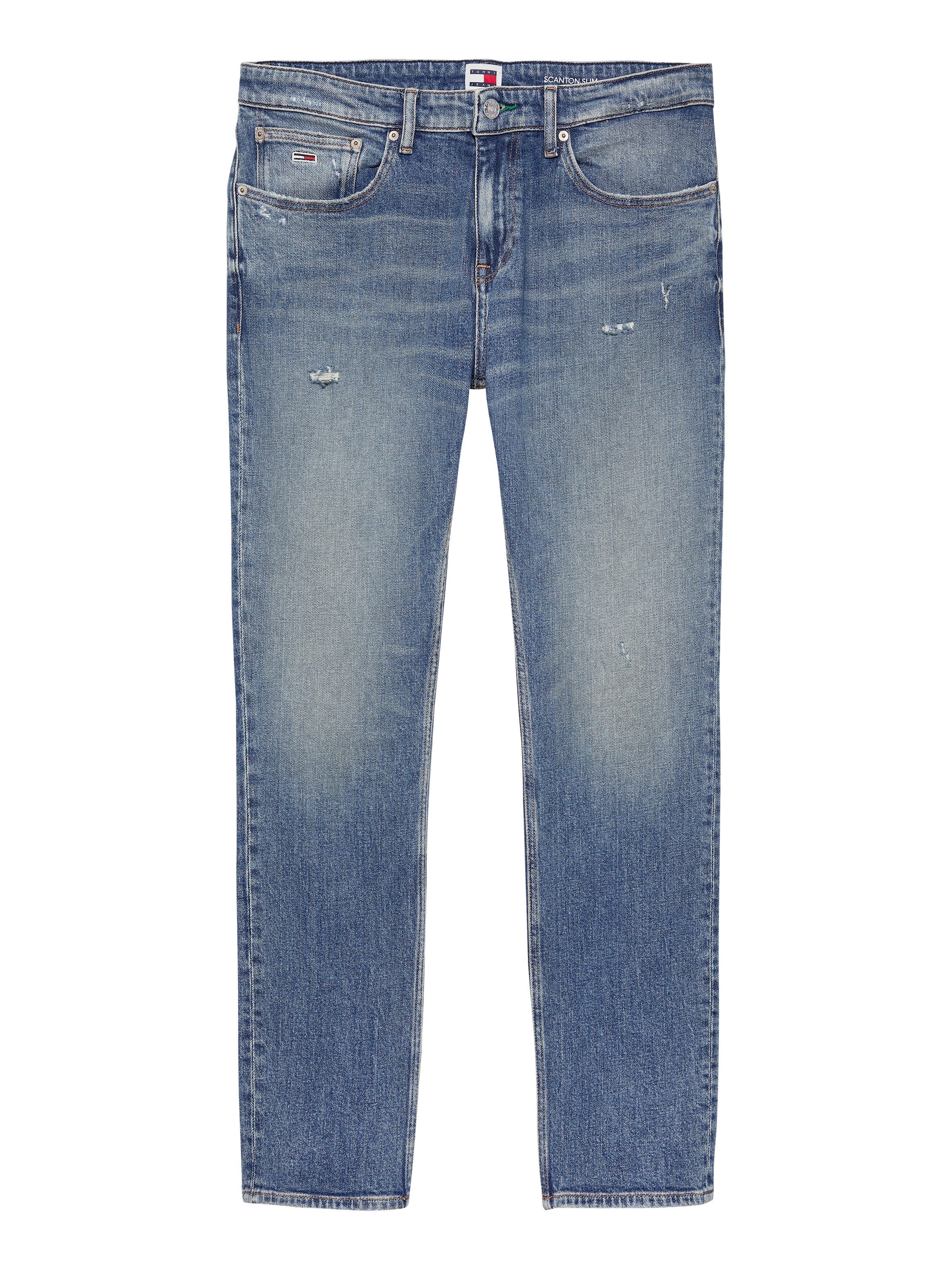 TOMMY JEANS Slim fit jeans Scanton Slim Denim Destroyed-effect, verschillende wassingen