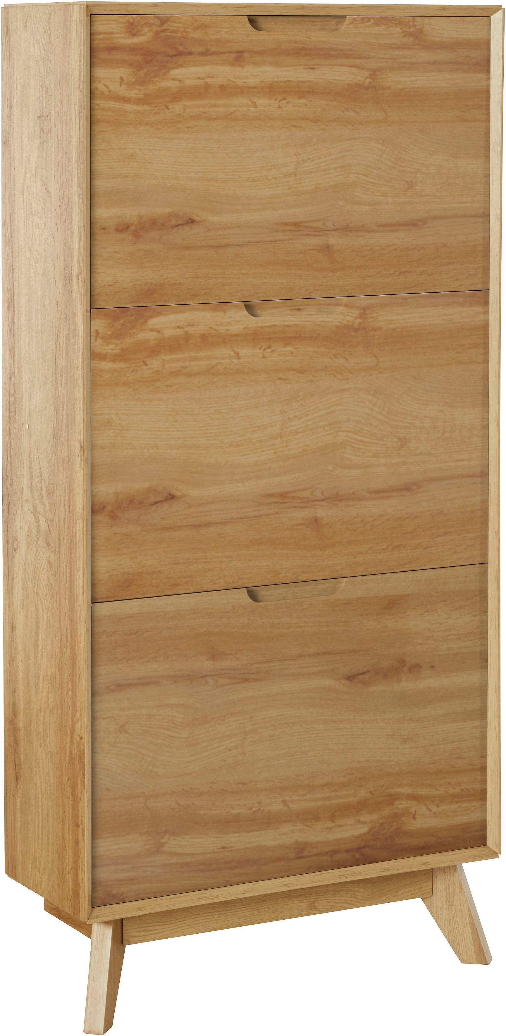 andas Schoenenkast Pandrup met 3 kleppen, ca. 5 paar schoenen per klep, hoogte 125 cm