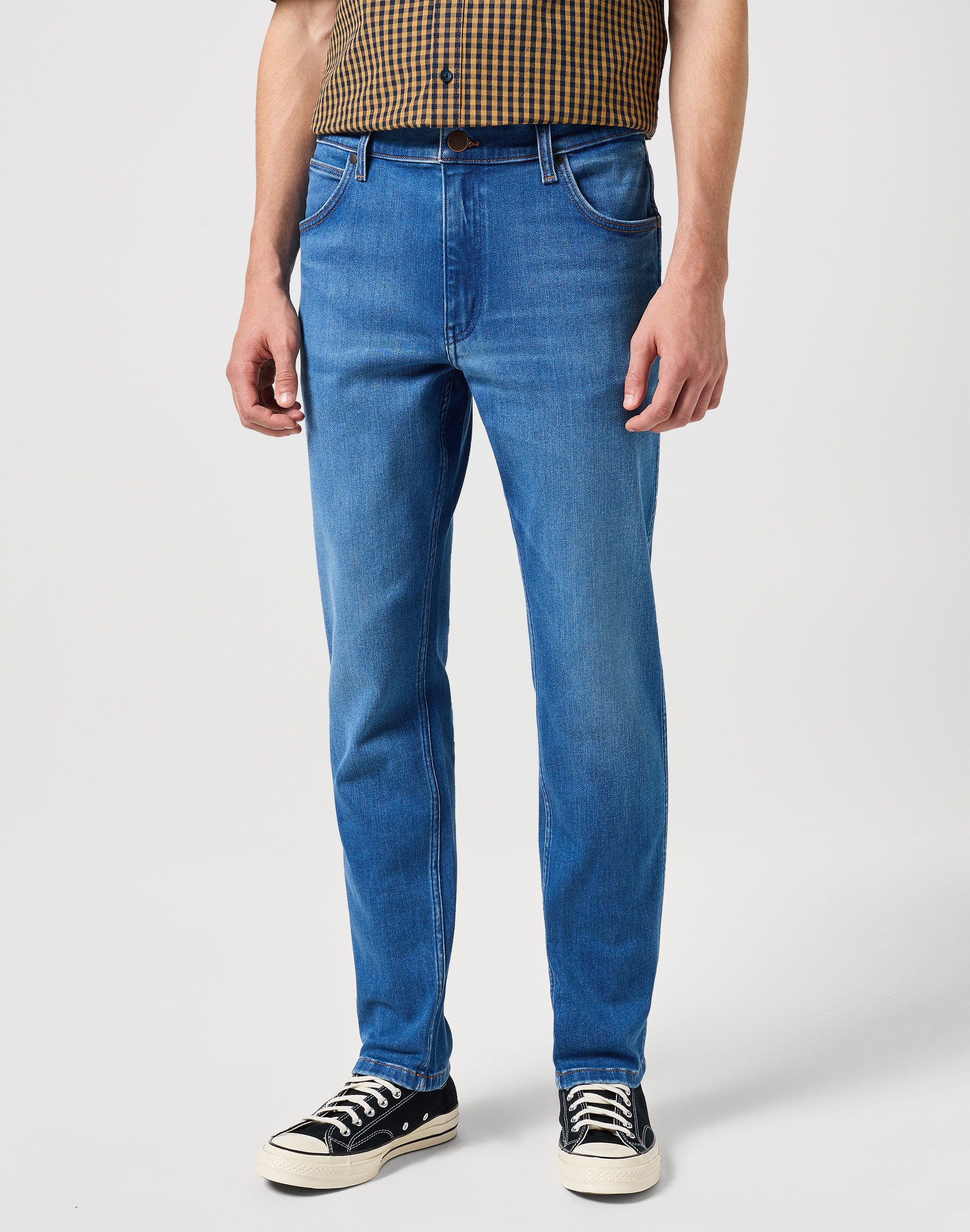 Wrangler 5-pocket jeans River FREE TO STRETCH heren slim fit jeans maat 34 blauw