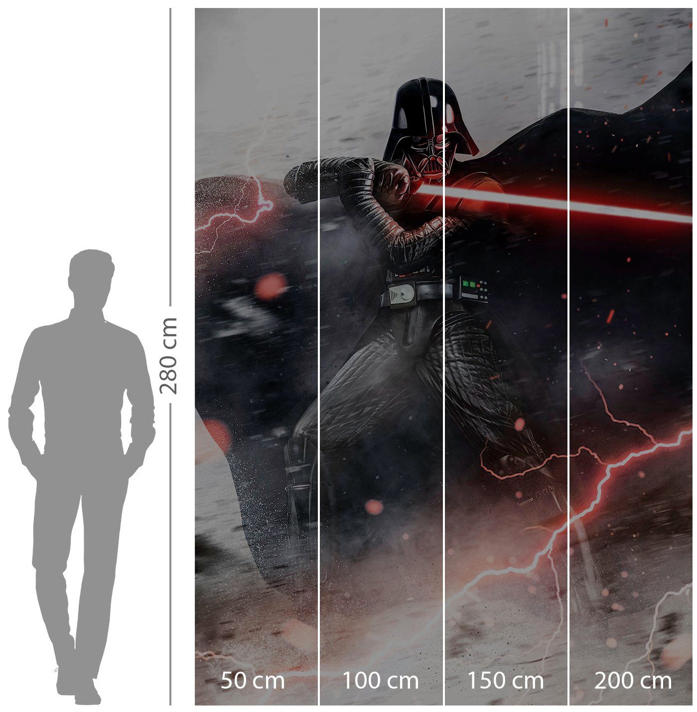 Komar Vliesbehang Digitale print vlies - Star Wars Vader Dark Forces - Afmeting 200 x 280 cm