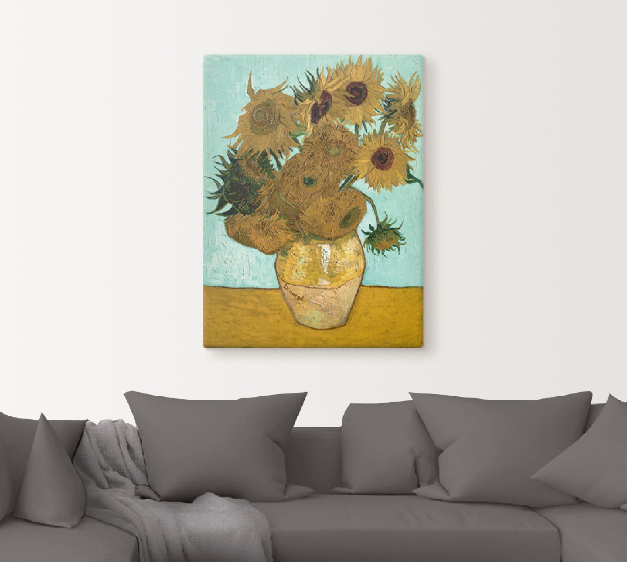 Artland Artprint Vaas met zonnebloemen. 1888 als artprint op linnen, poster, muursticker in verschillende maten