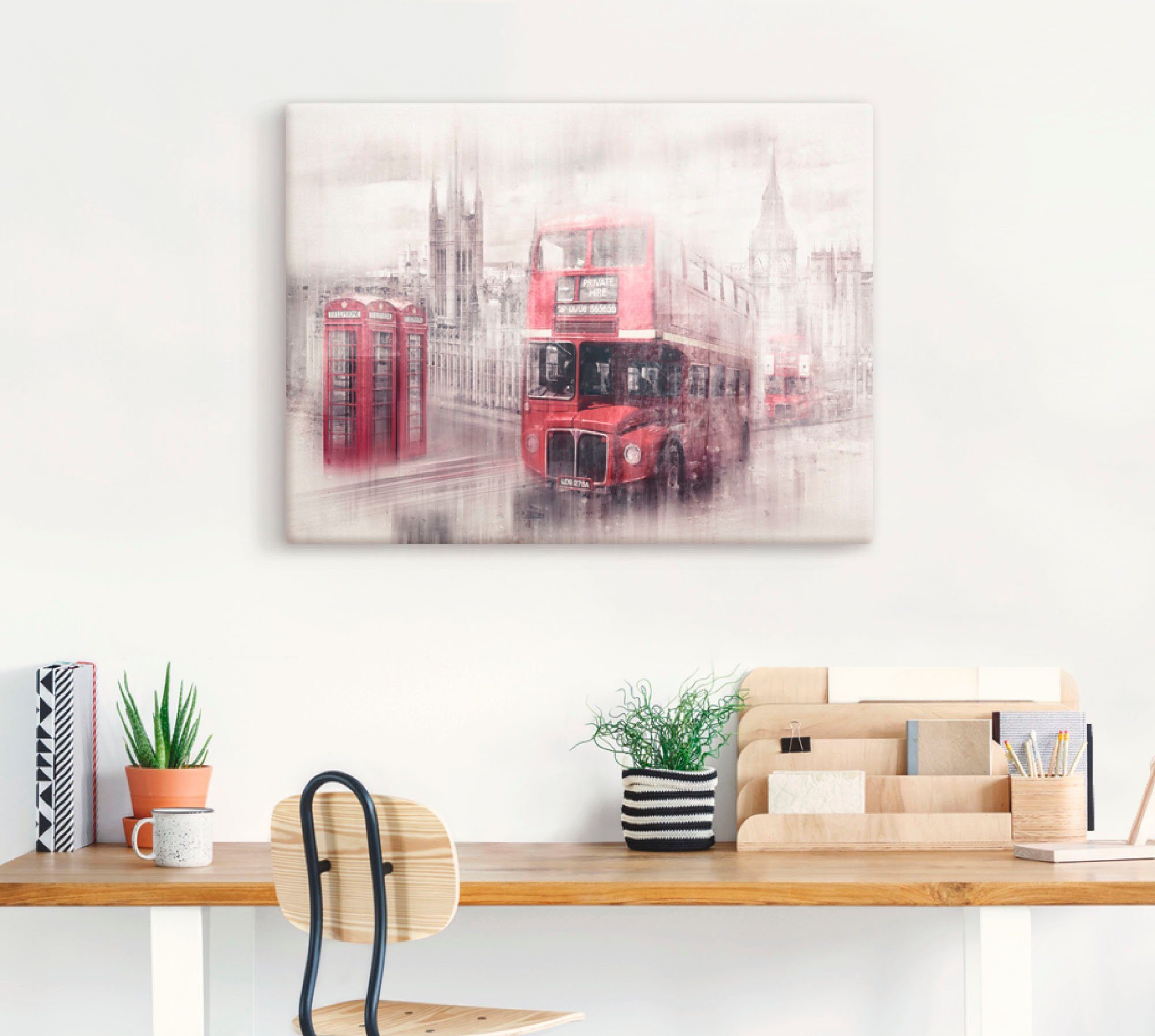 Artland Artprint Londen Westminster collage als artprint op linnen, poster in verschillende formaten maten