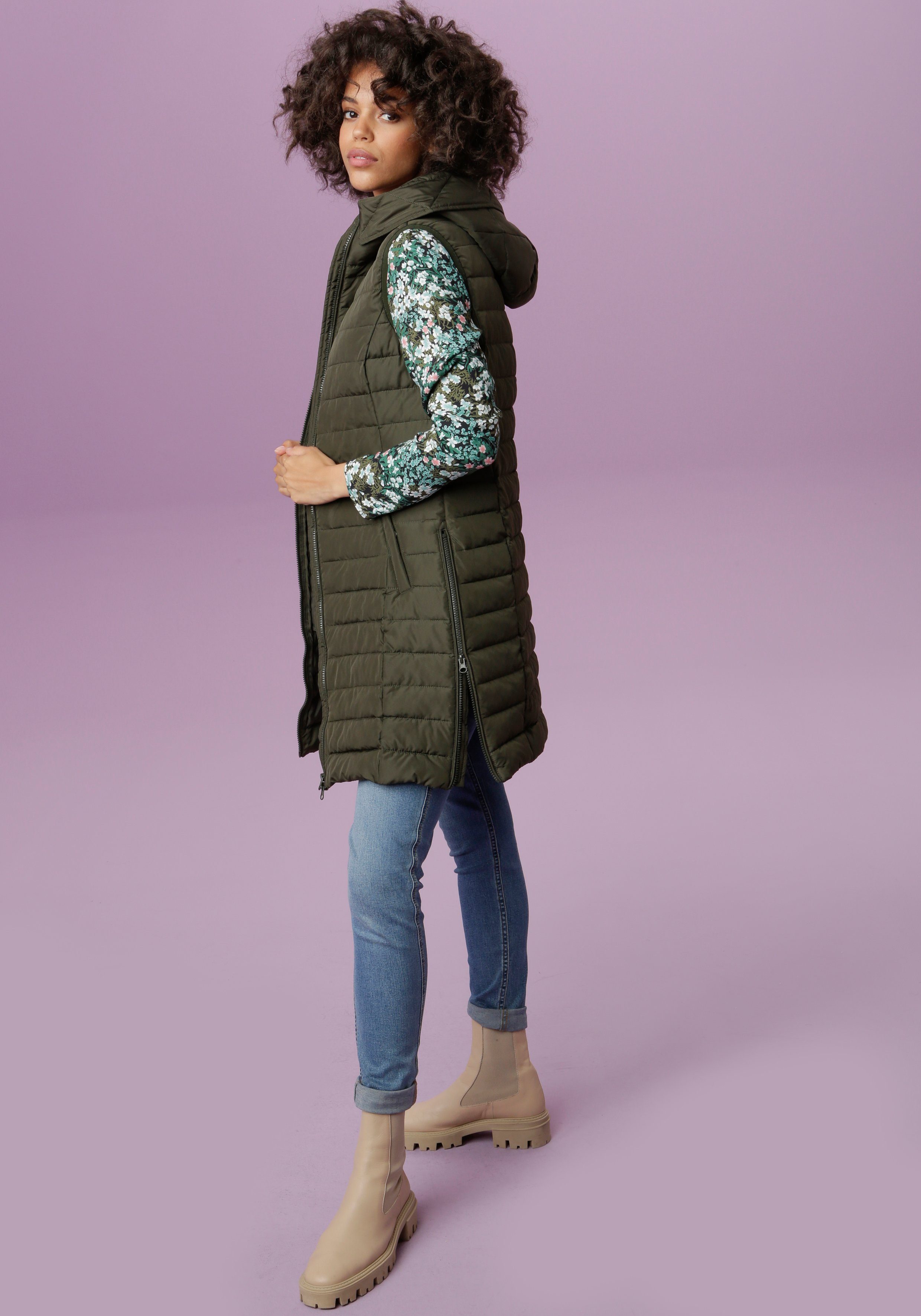 Aniston CASUAL Bodywarmer met verstelbare capuchon