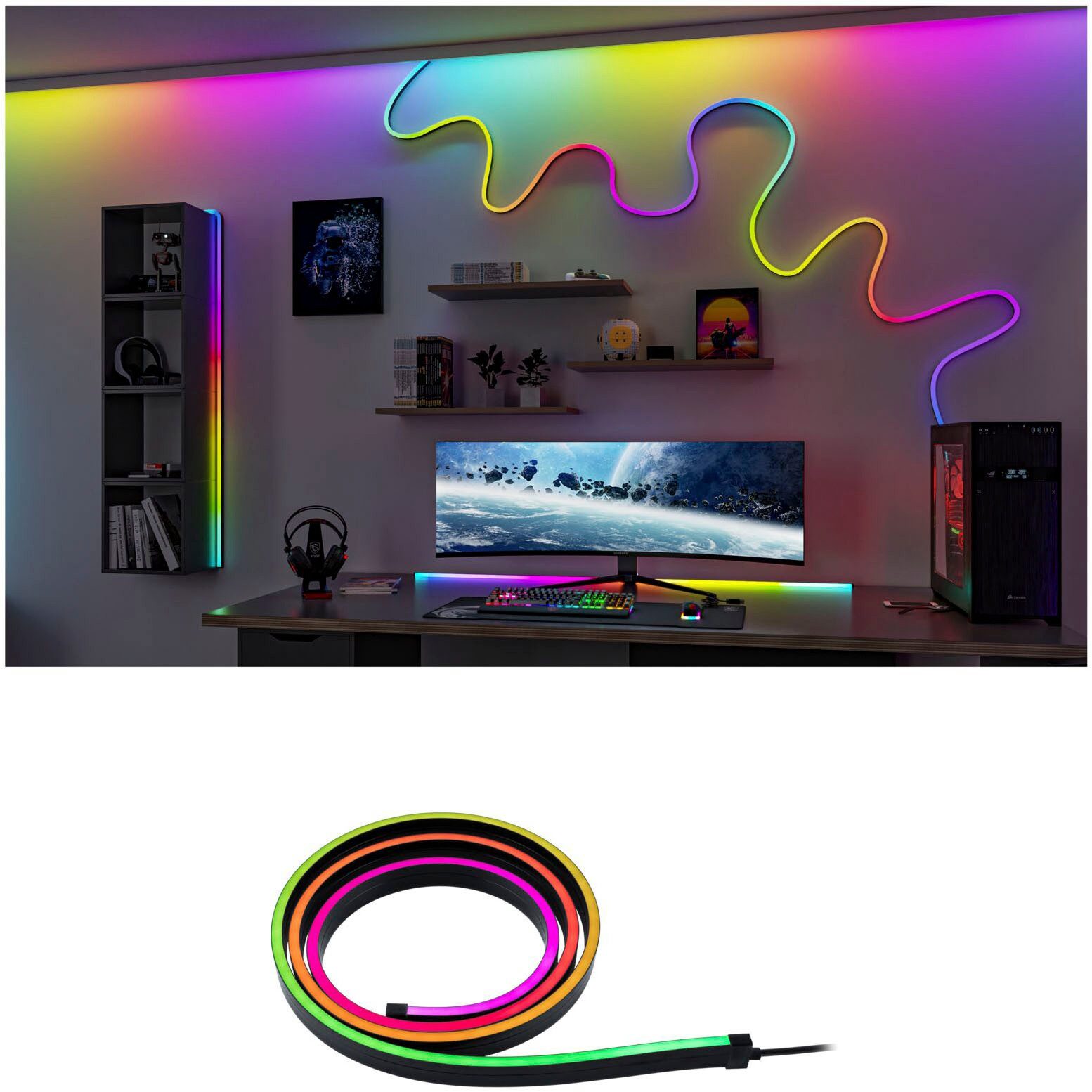 Paulmann Led-lichtslang Entertain LED slang zwart neon RGB+ (1 stuk)