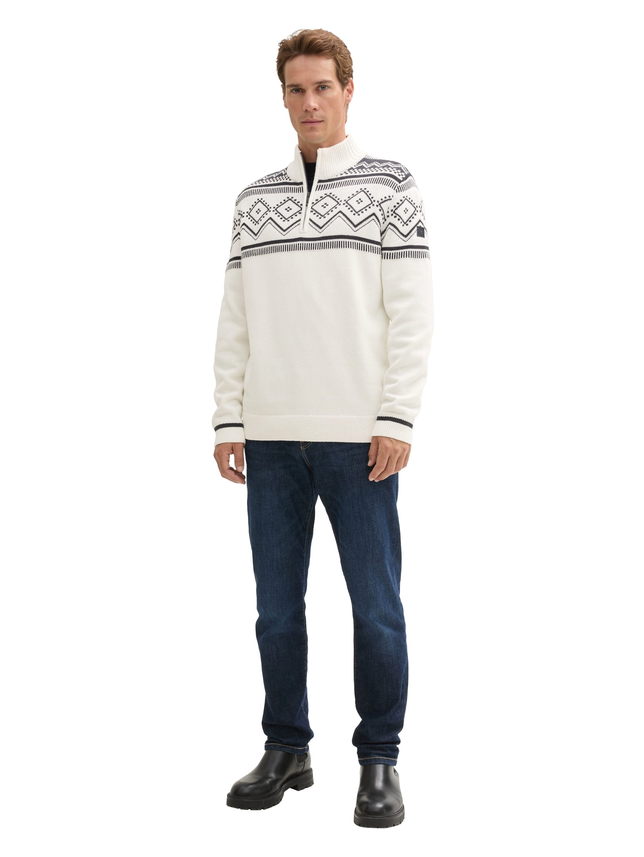 Tom Tailor Schipperstrui met fair isle patroon
