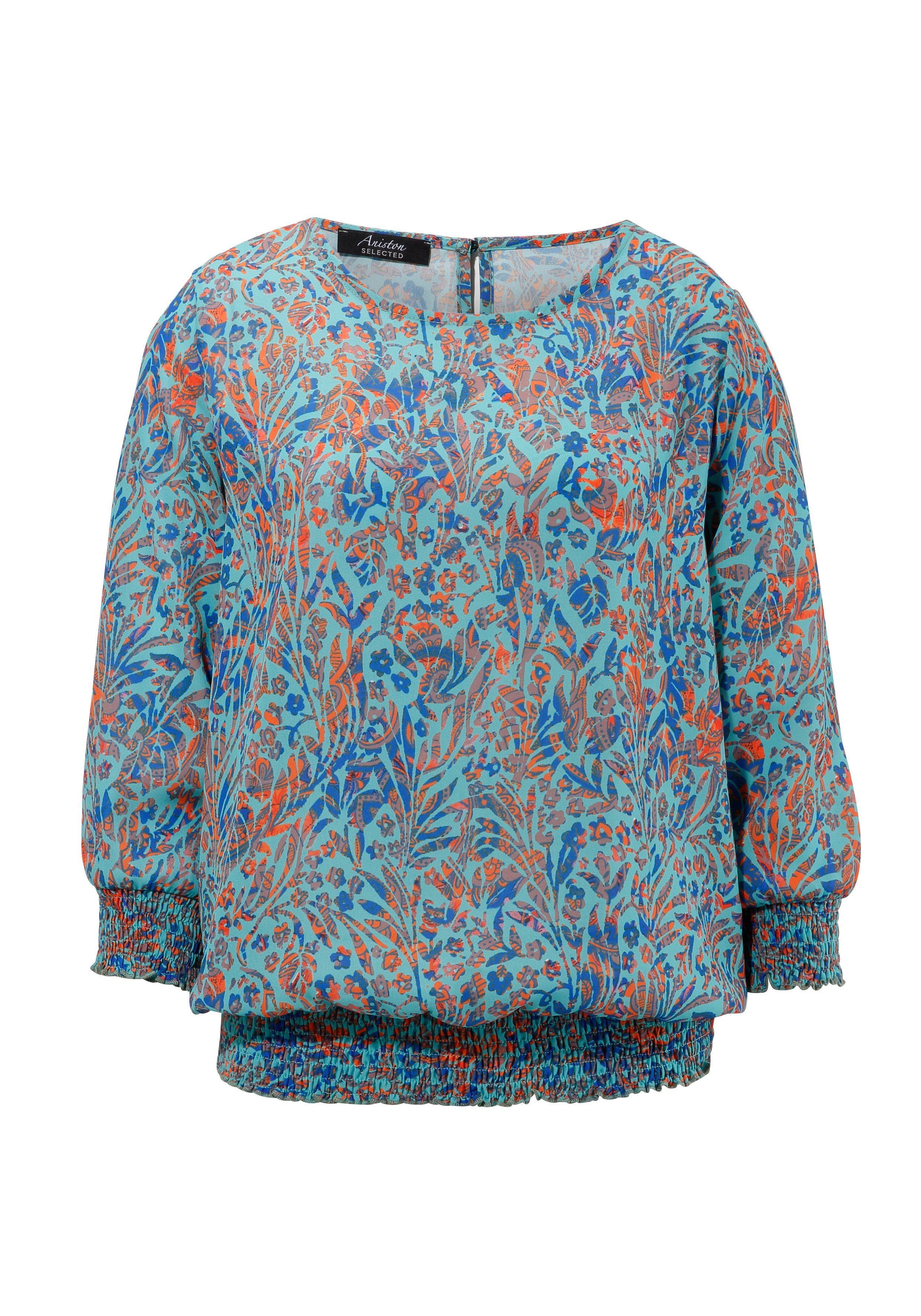 Aniston SELECTED Blouse zonder sluiting met smokwerk-boord