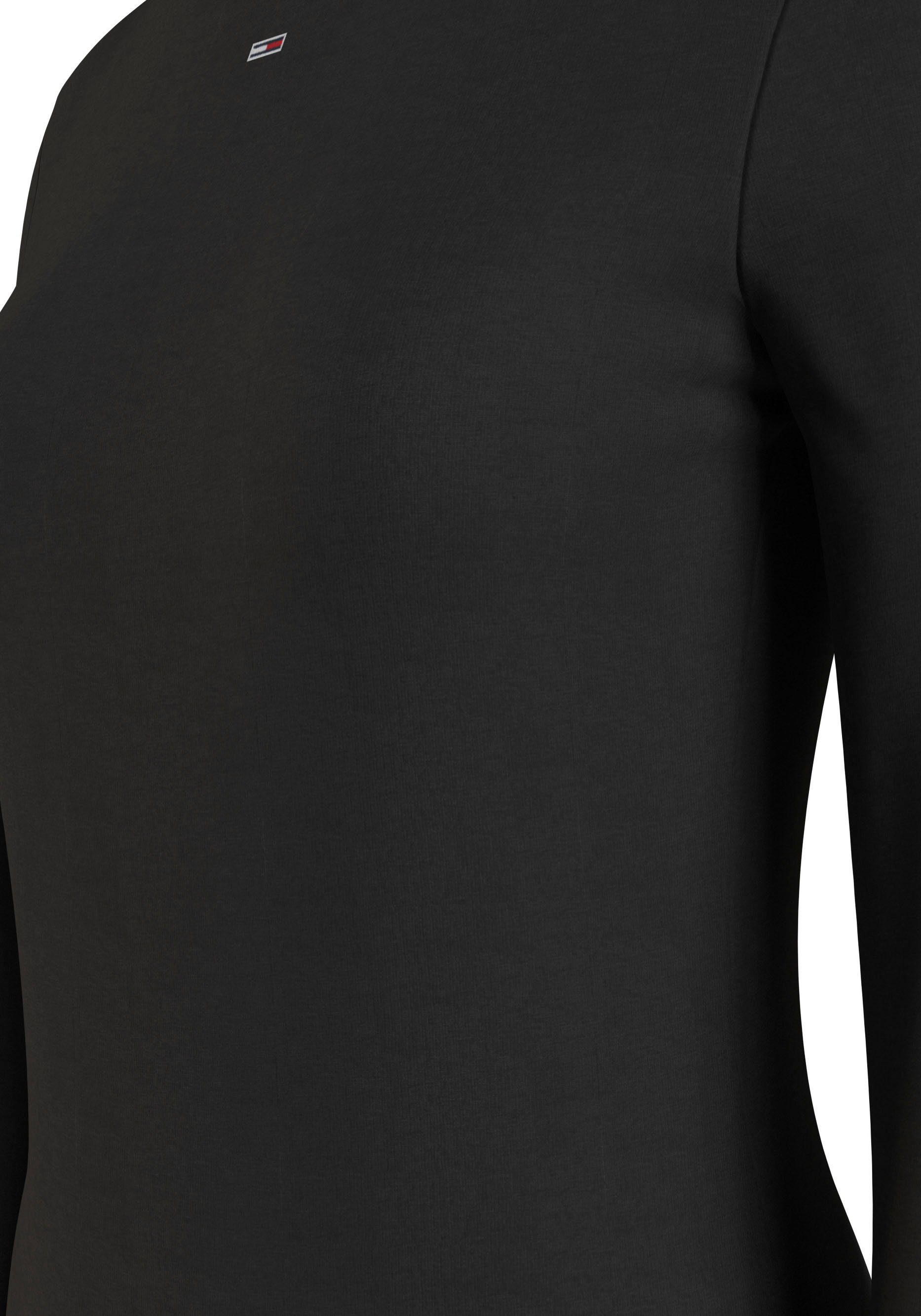 TOMMY JEANS Shirt met staande kraag Essential Rib Shirt Slim Turtelneck Rollkragen Longsleeve met geborduurd logo