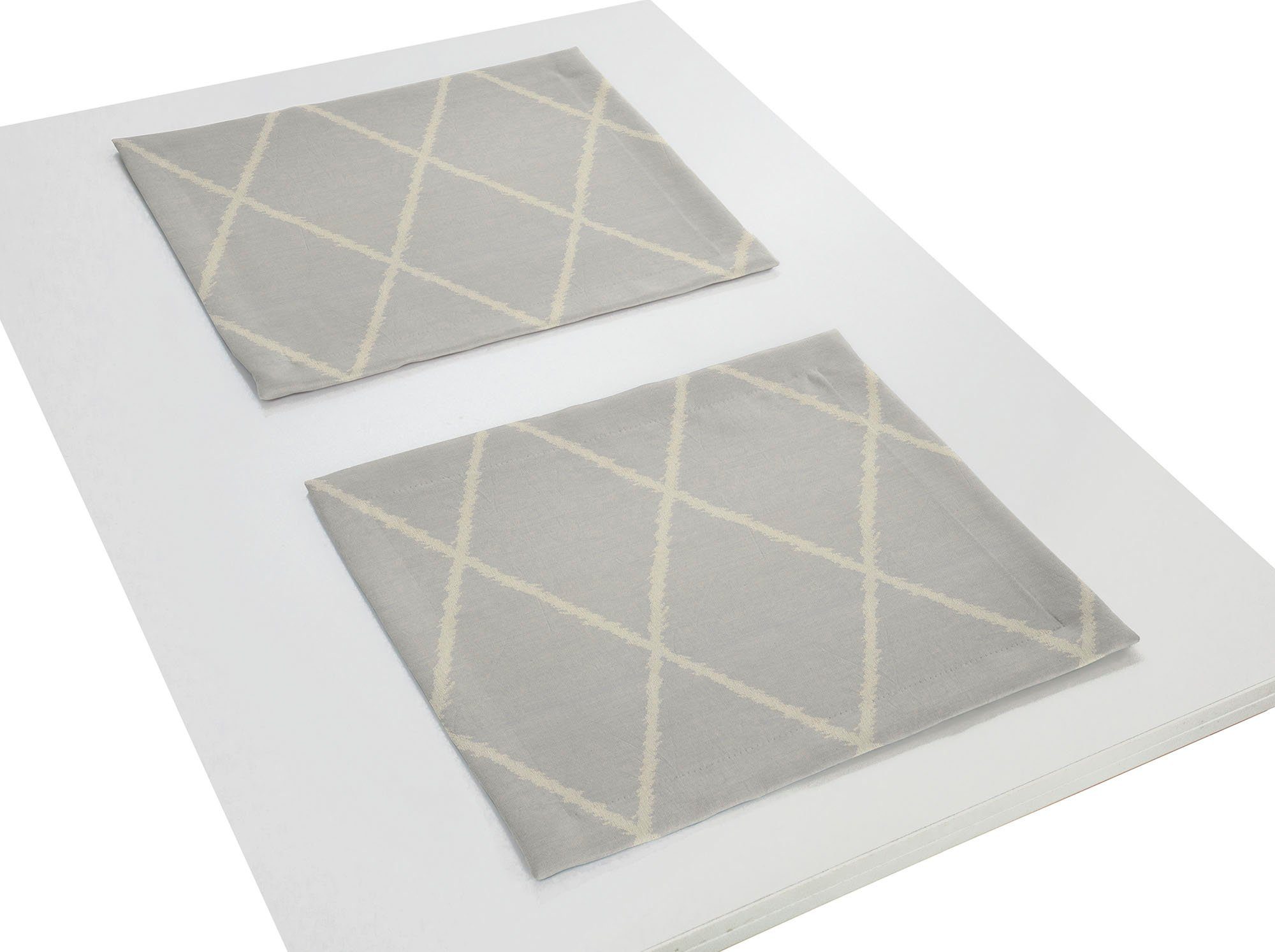 Adam Set placemats Casket Valdelana Light GOTS organic, gecertificeerd door CERES 0242, Made in Germany (2 stuks)