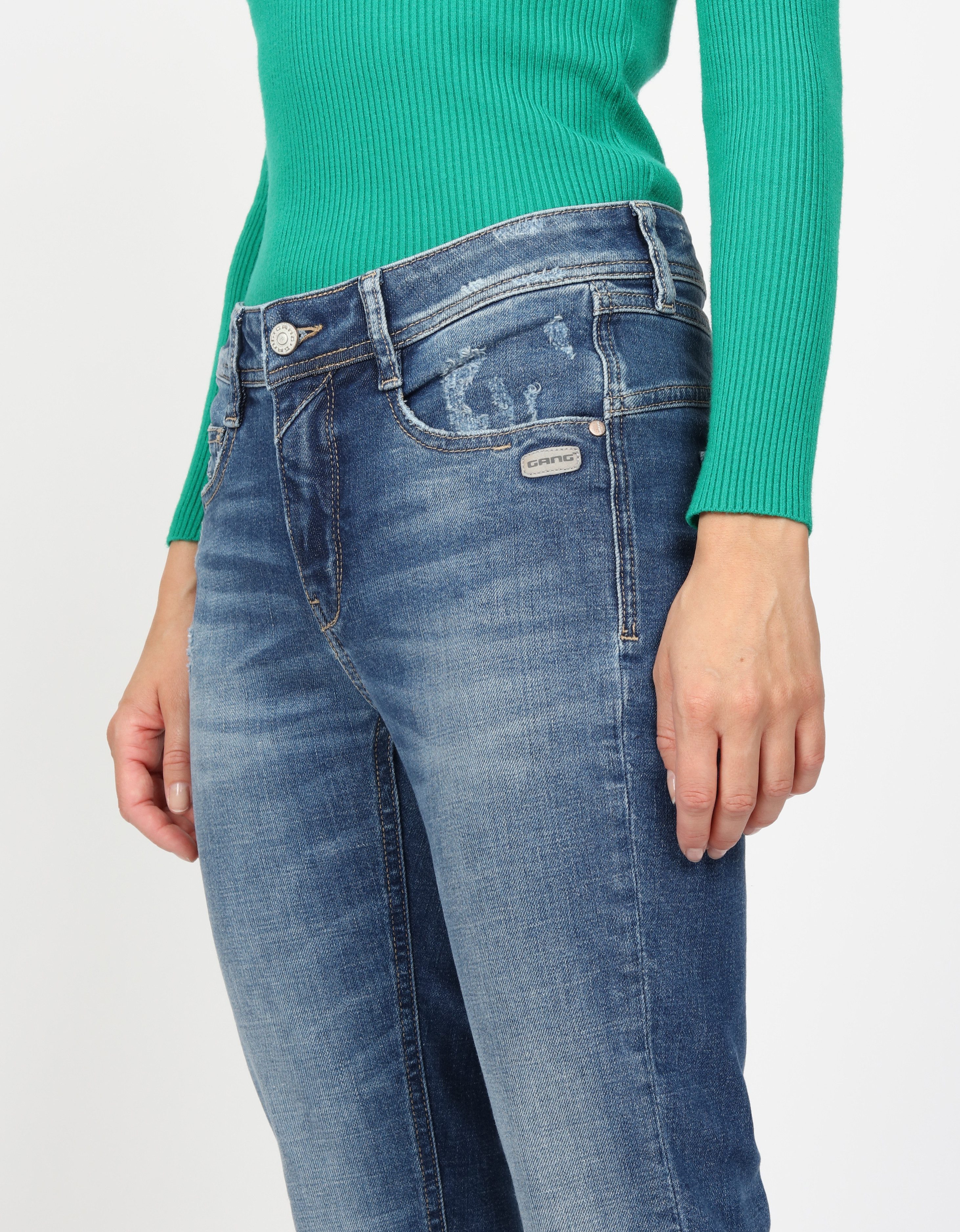 GANG Relax fit jeans 94AMELIE met used-effecten