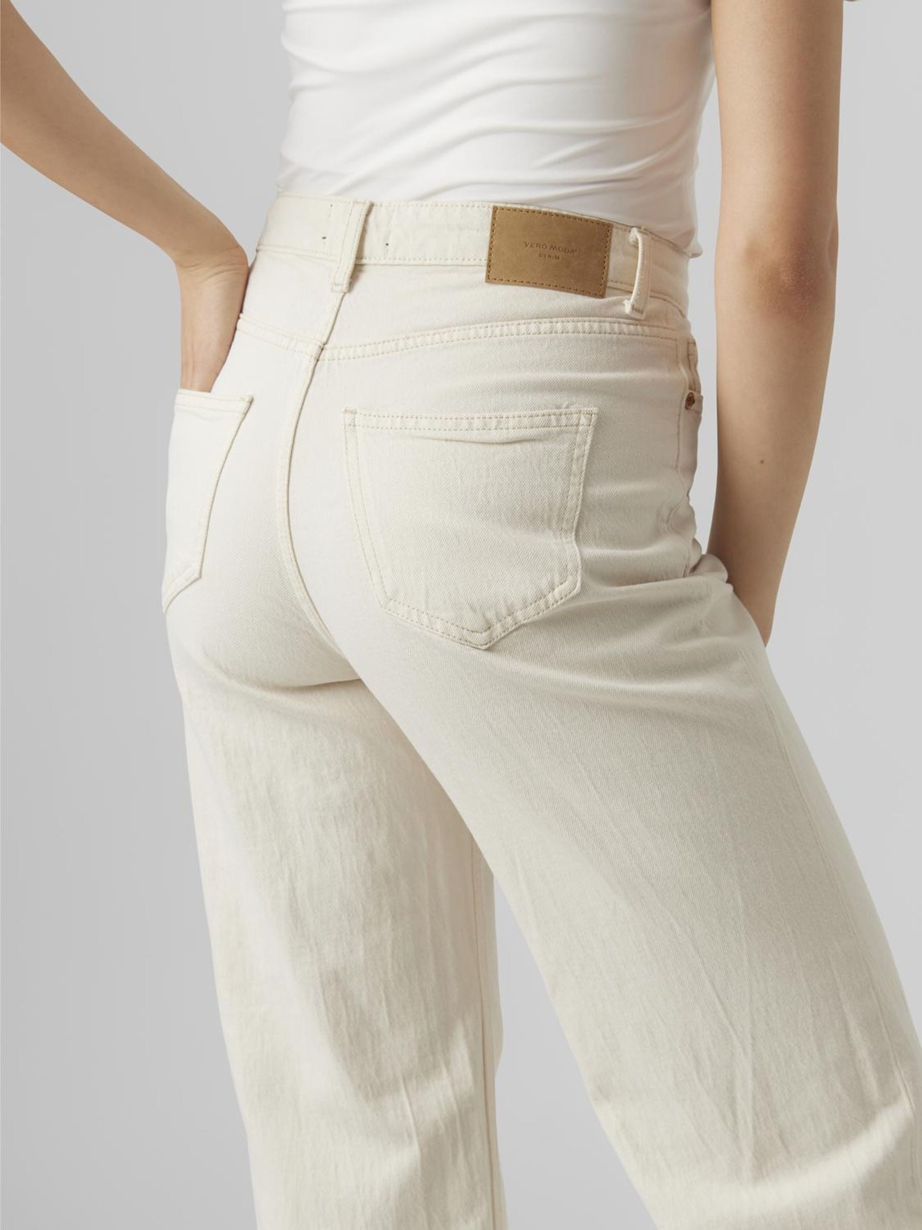 Vero Moda Straight jeans VMTESSA HR WIDE STR JEANS ECRU GA