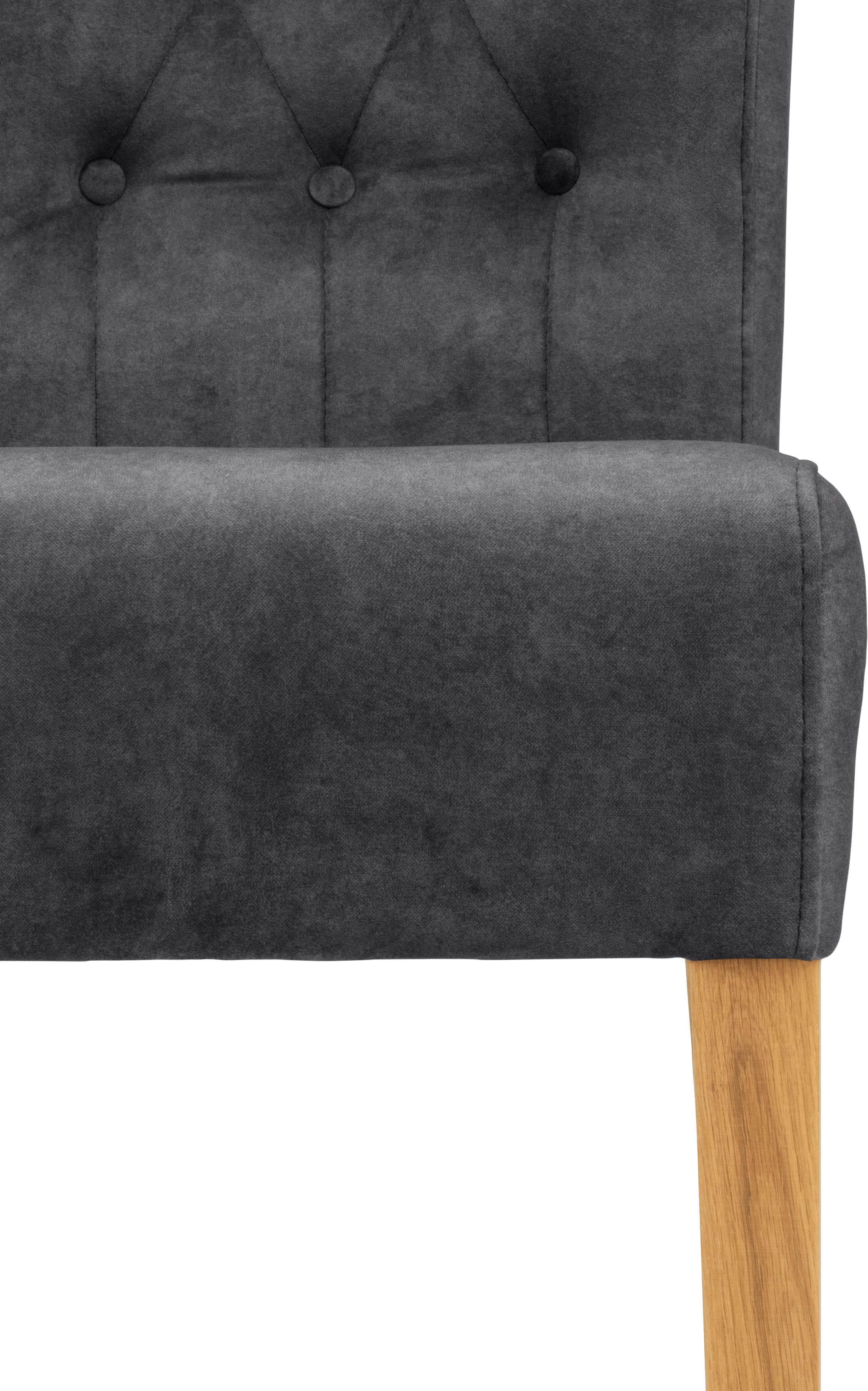 Home affaire Stoel Queen Eetkamerstoel met capitonnage, set van 2, 4 of 6