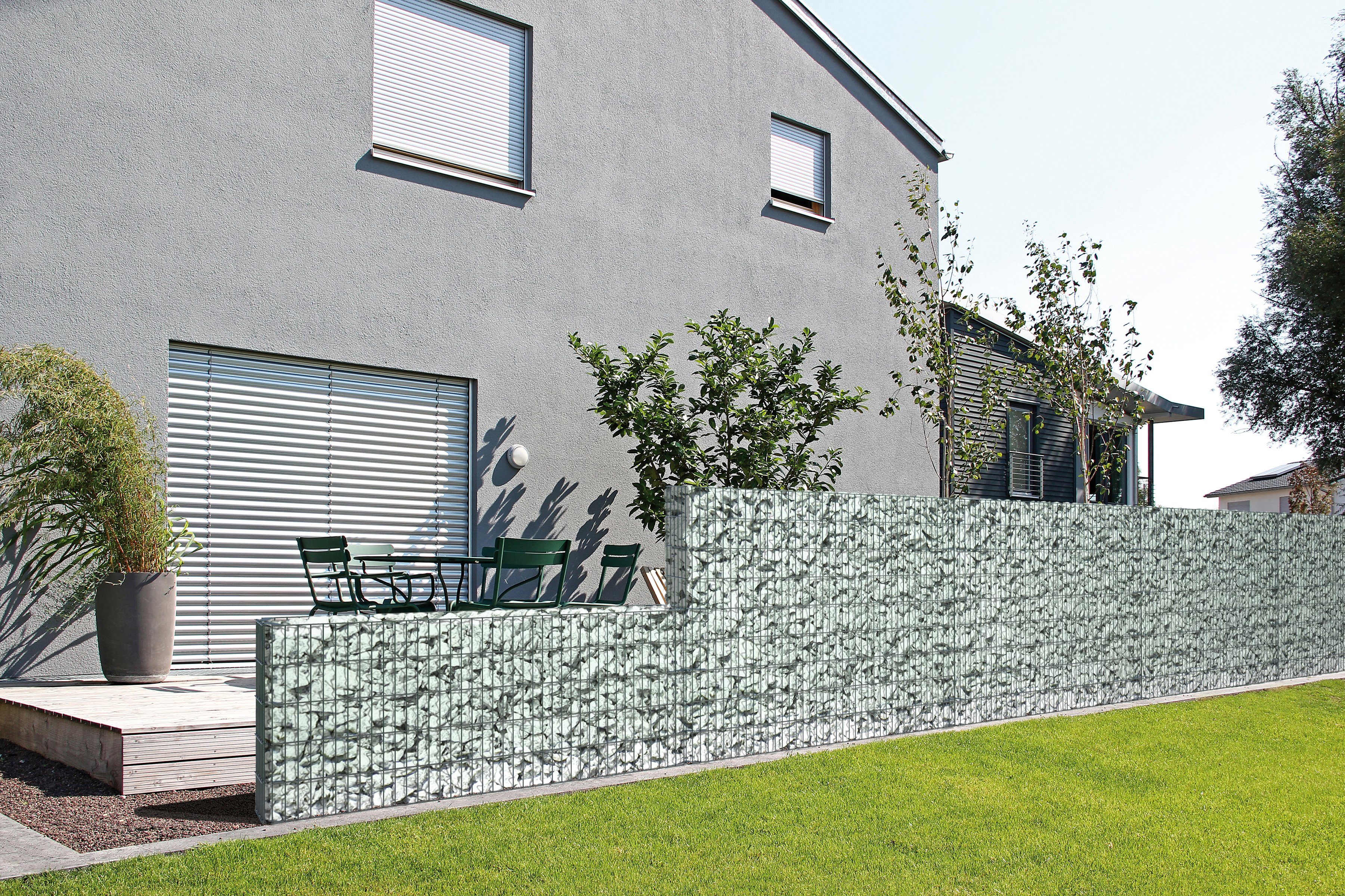 GAH Alberts Schanskorf Cluster-Gabionen basisset antraciet, 2 m breed, in verschillende hoogten (set)