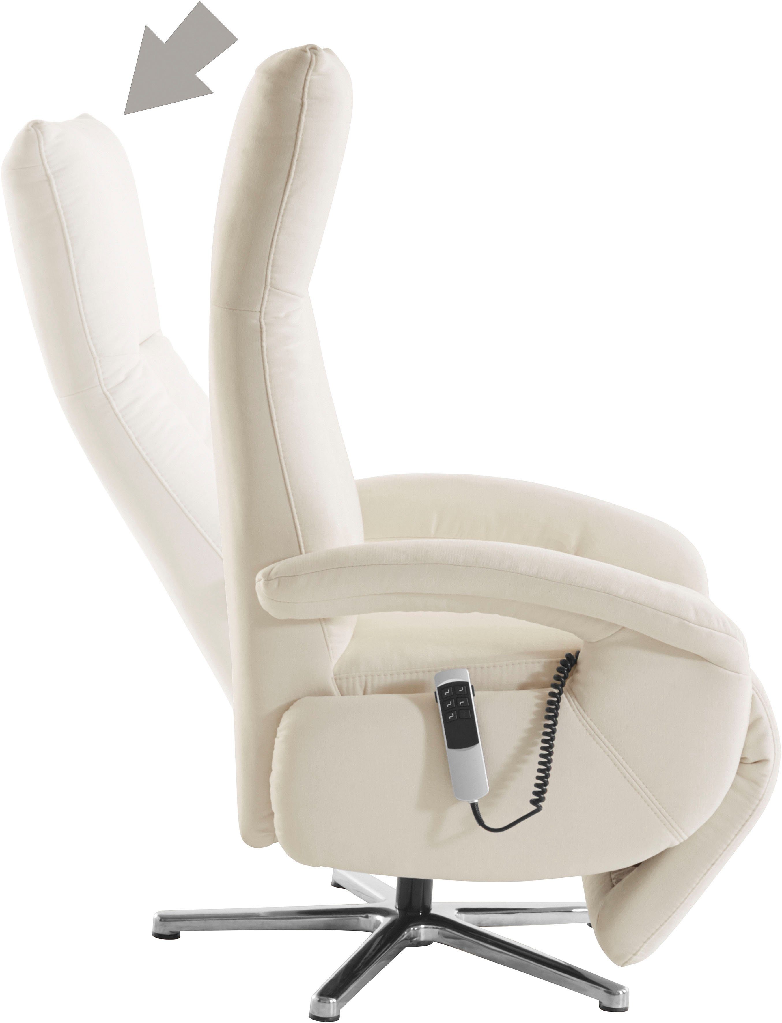 sit&more Relaxfauteuil Tycoon met verstelbare hoofdsteun en 360° draaifunctie keuze tussen handmatige of elektrische functie, ook met accu (draadloos)