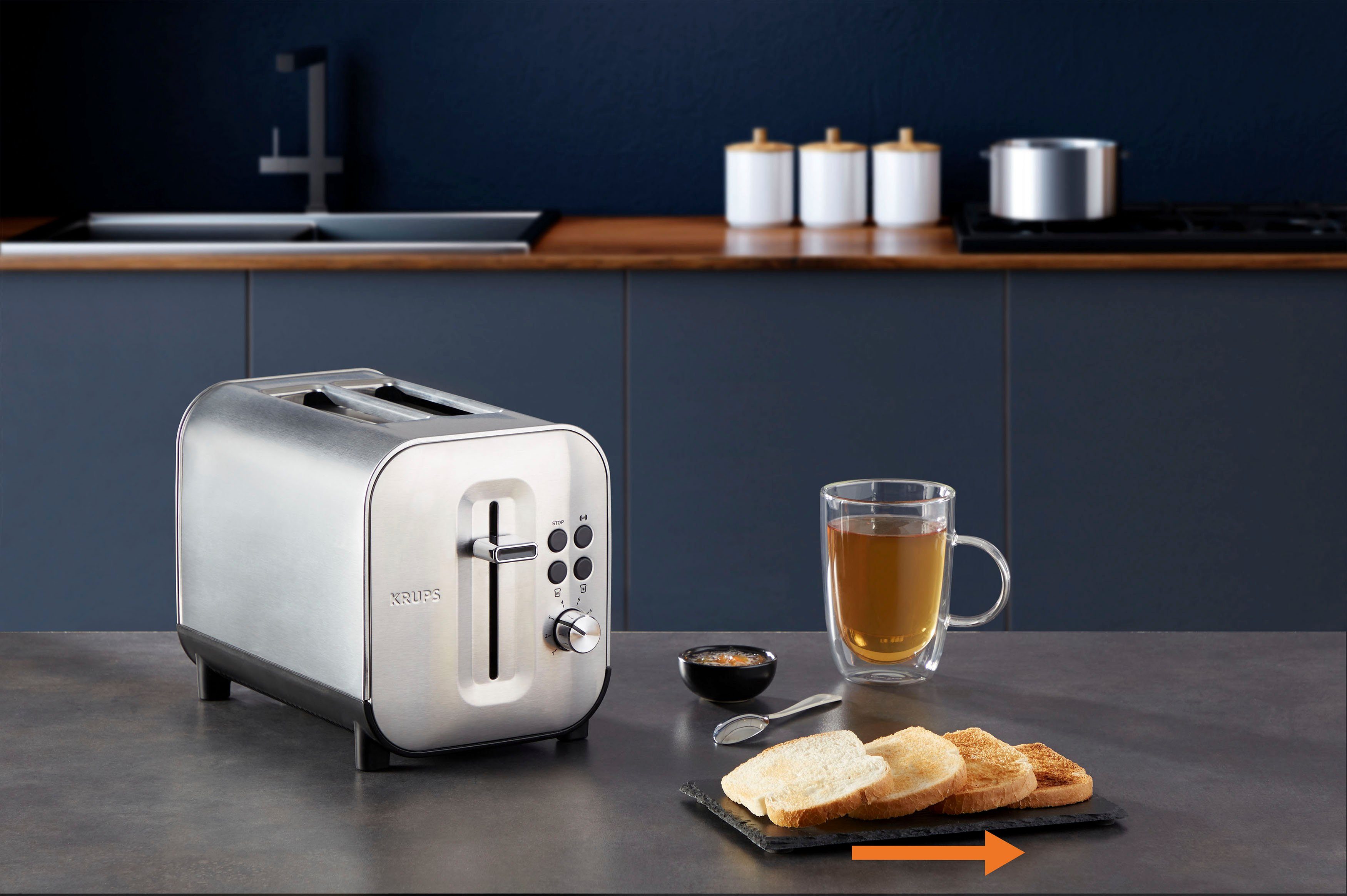 Krups Toaster KH682D Excellence aanraakgevoelige toetsen, liftfunctie, 8 bruiningsgraden