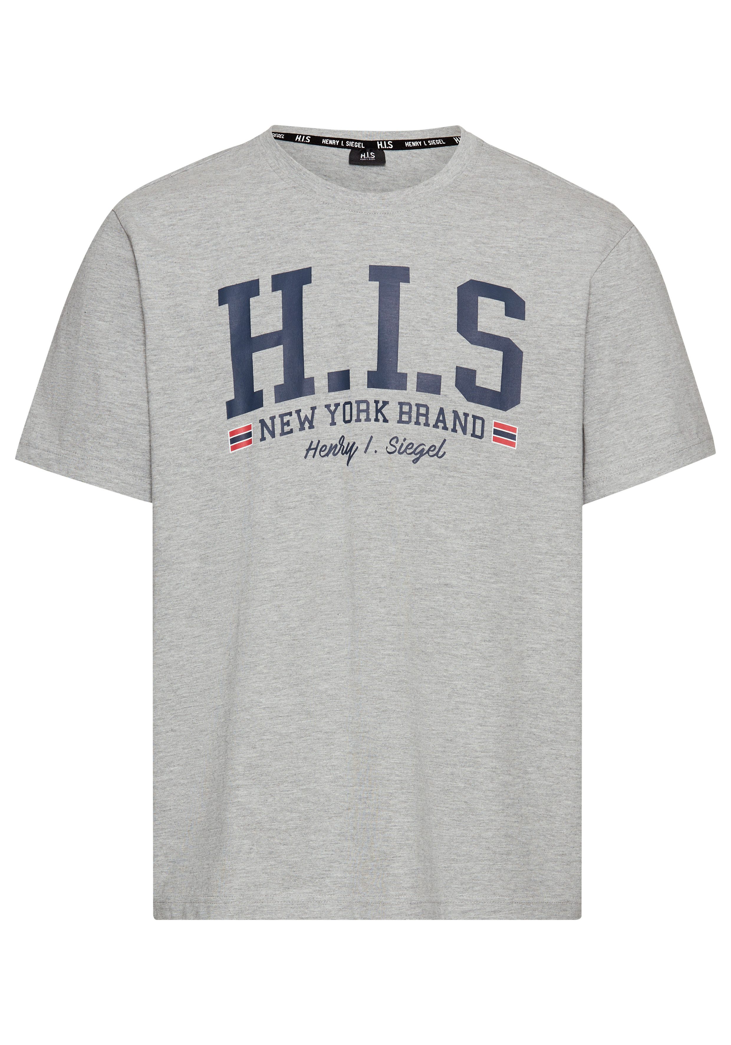 H.I.S T-shirt met trendy merklogo in collage-look