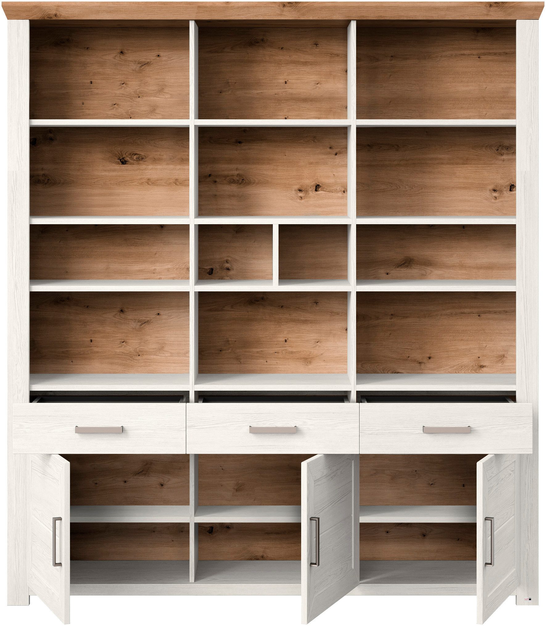 set one by Musterring Ordnerrek York open ontwerp, optioneel met verlichting, 3 kleuren, breedte 184 cm