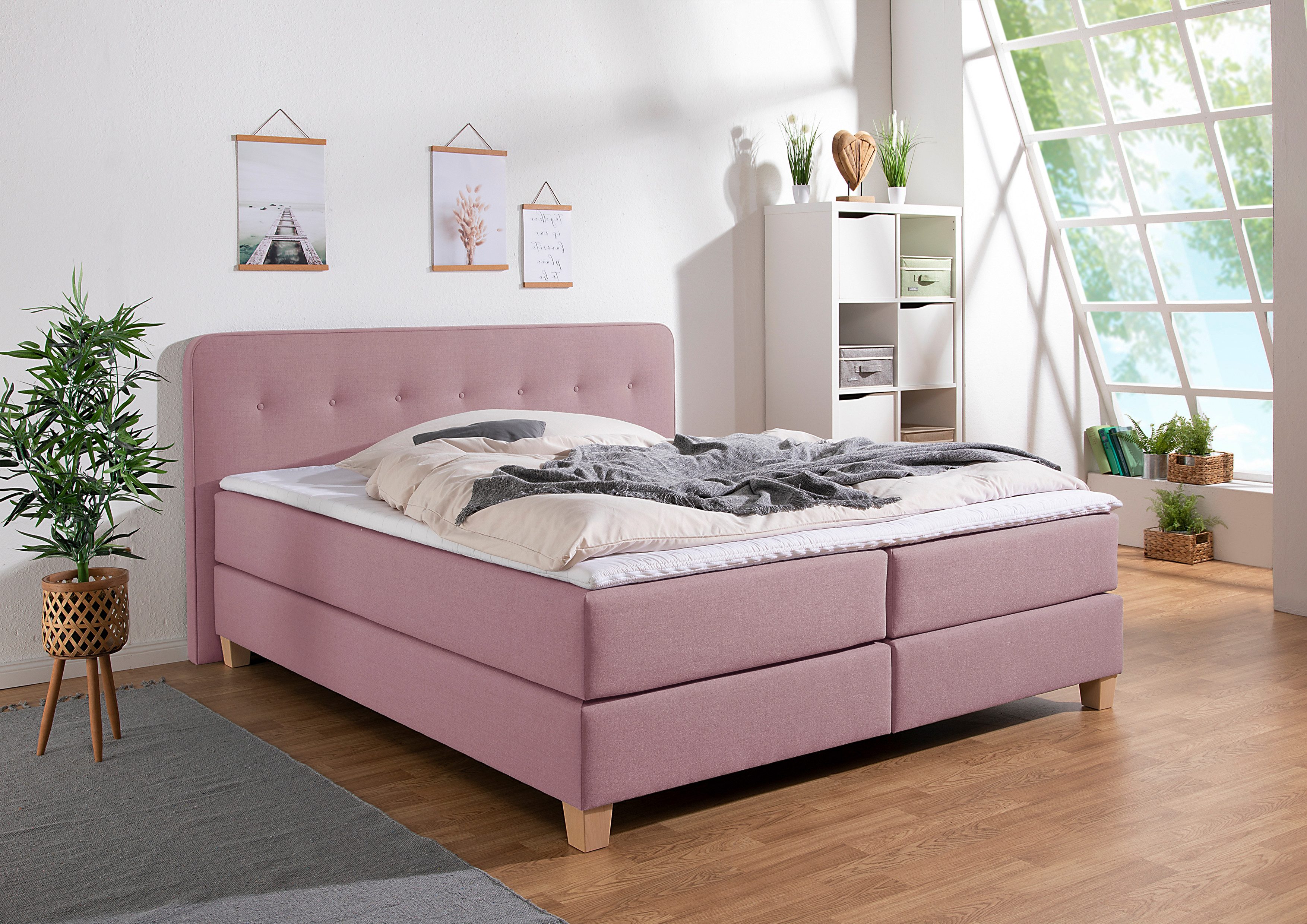 Home affaire Boxspring Fargo XXL in extra lang 220 cm, met topmatras, 3 uitvoeringen, 4, breedten