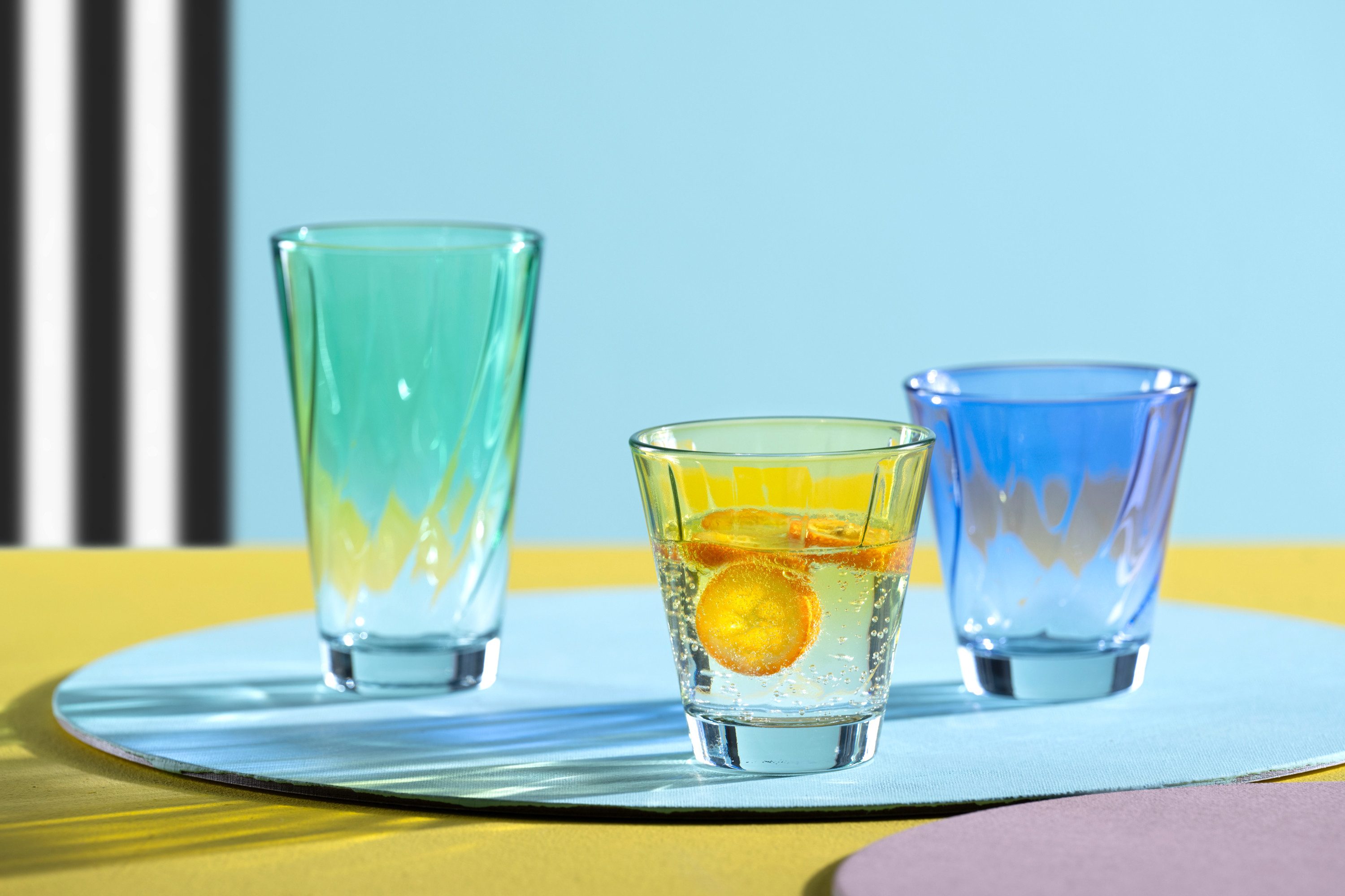 LEONARDO Glazenset Drinkglas, TWIST, 215 ml, 4-delig set (set, 4-delig)