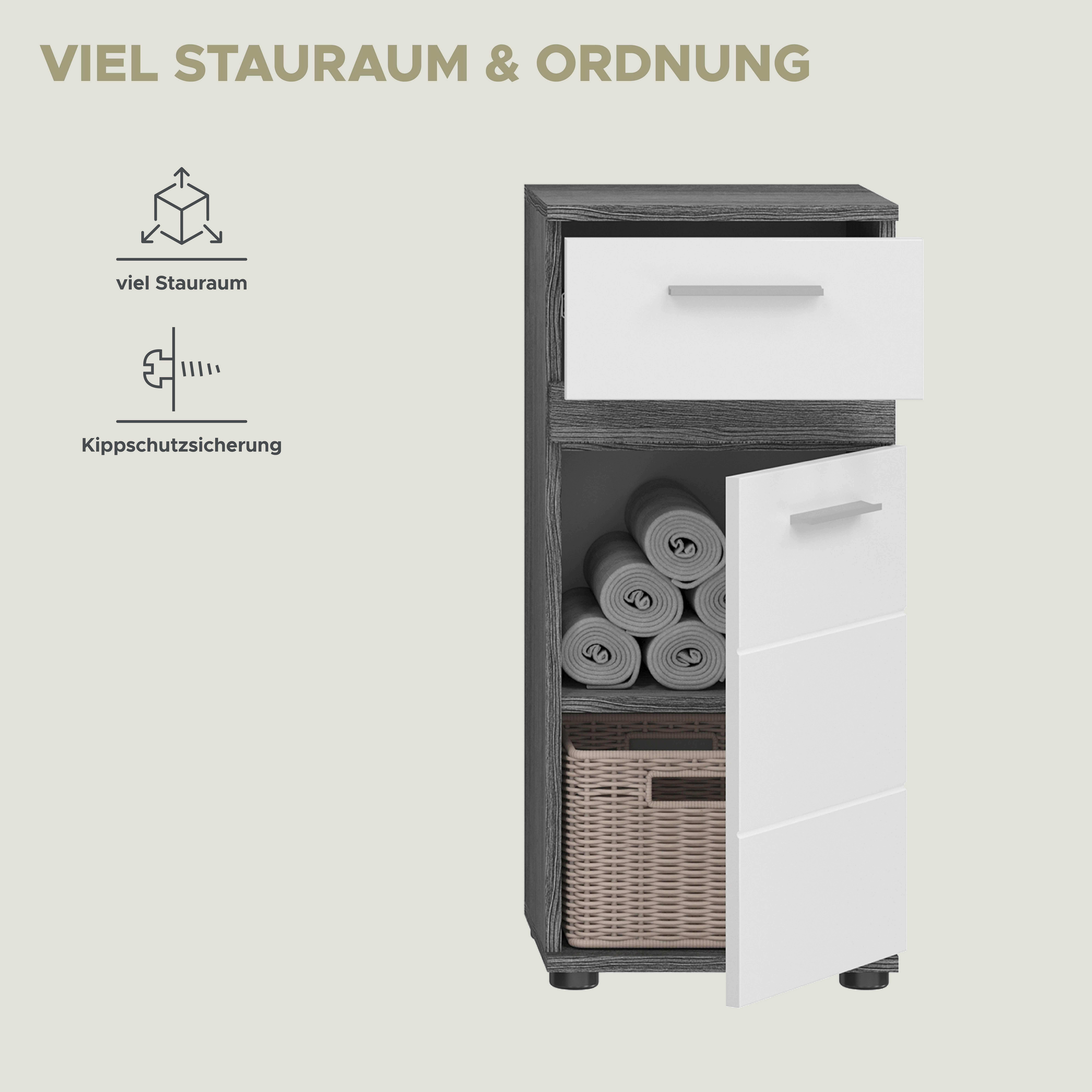 welltime Onderkast LUCCA, TOPSELLER!, Breedte 35 cm, 1 deur (TA verwisselbaar), 1 lade
