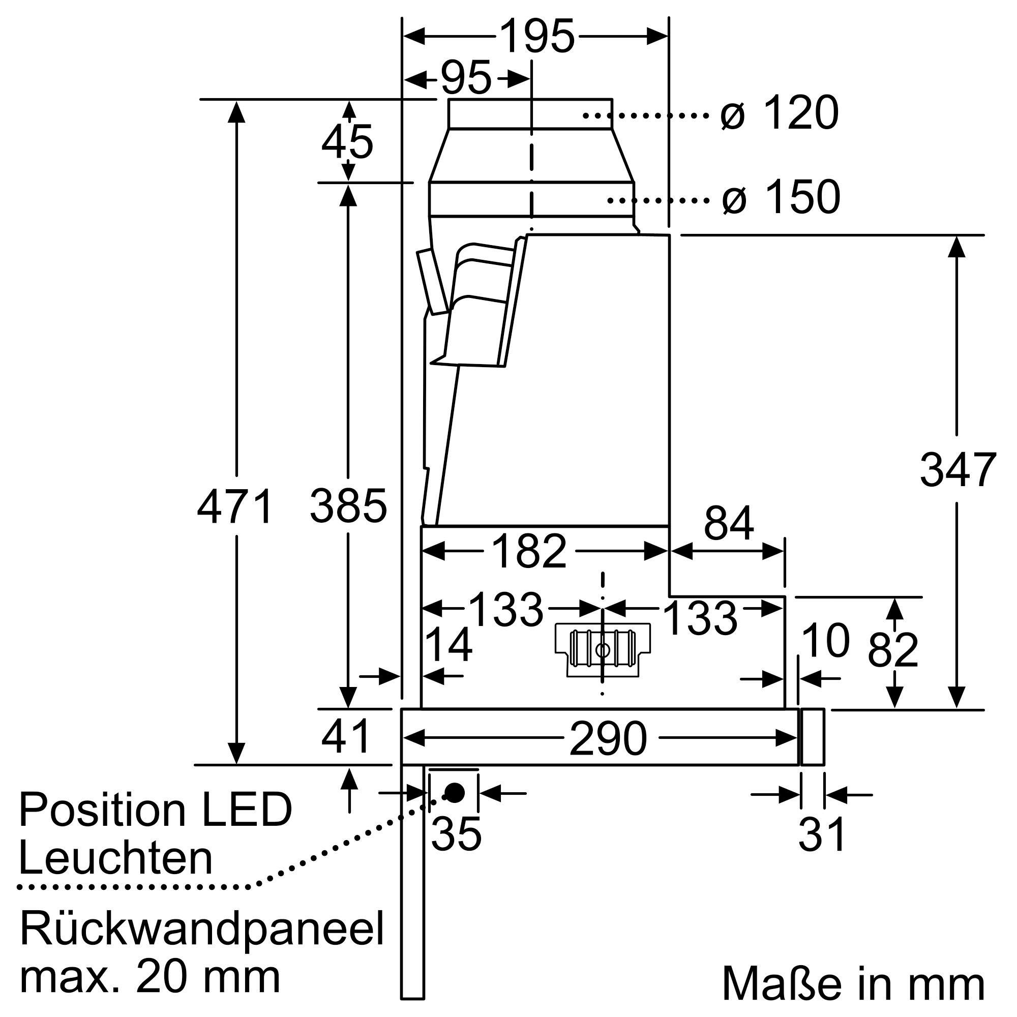 SIEMENS Vlakscherm-afzuigkap LI67SA671