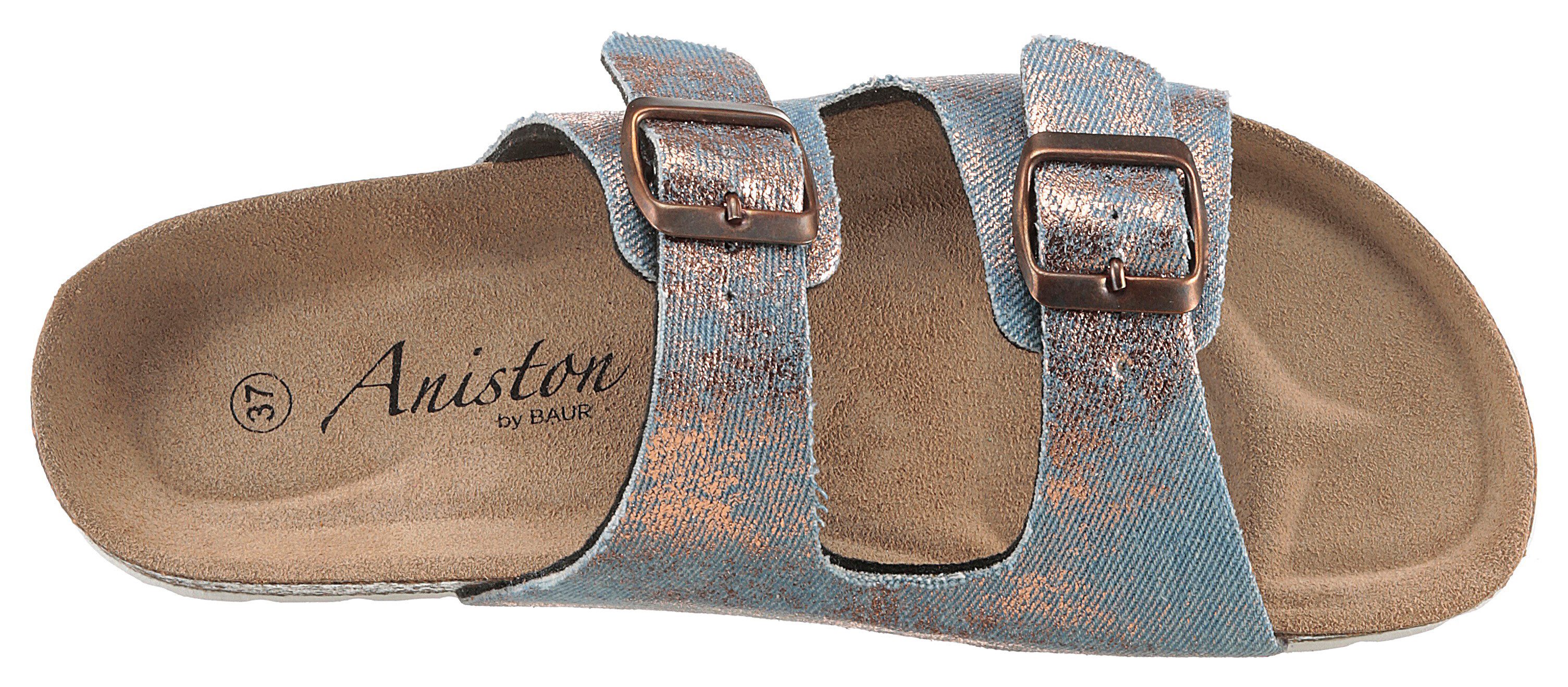 Aniston SHOES Slippers , zomerschoen, strandschoen, vakantieschoen, metallic - nieuwe collectie