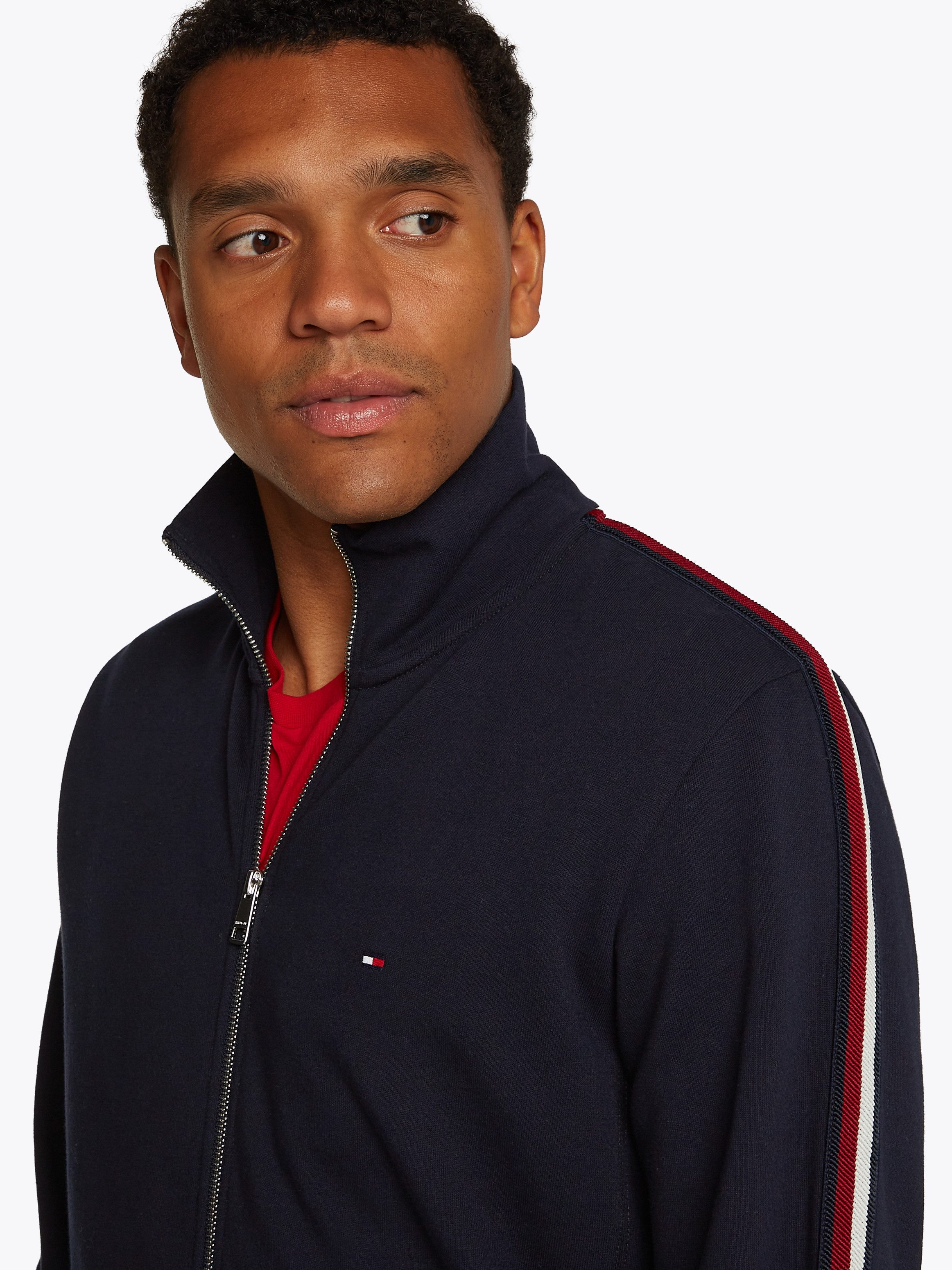 Tommy Hilfiger Sweatvest GLOBAL STRIPE STAND COLLAR